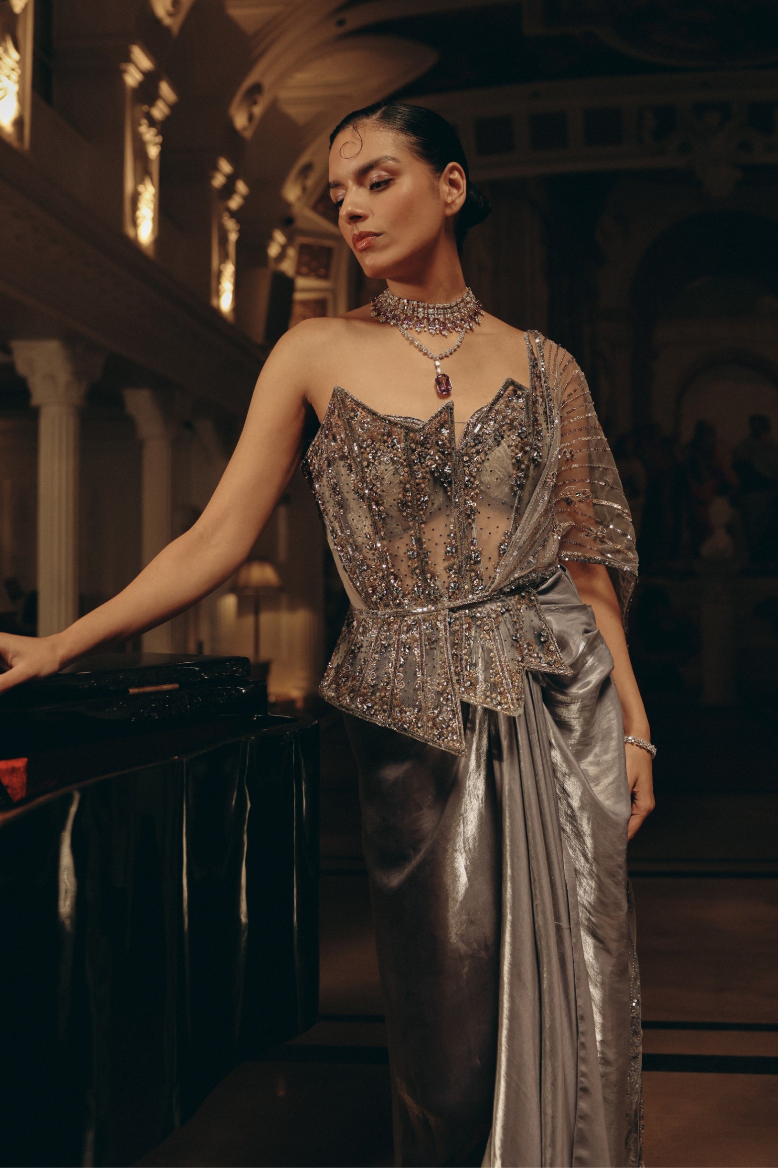 Moonlit Drape saree