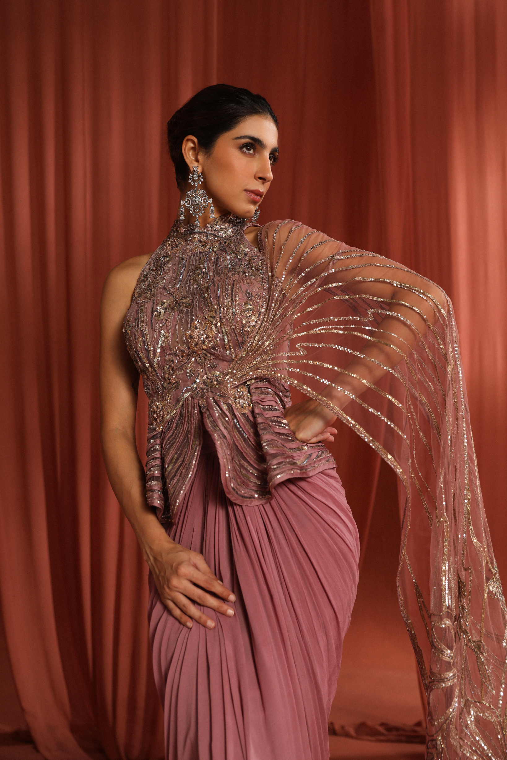 Blossom Peplum Saree