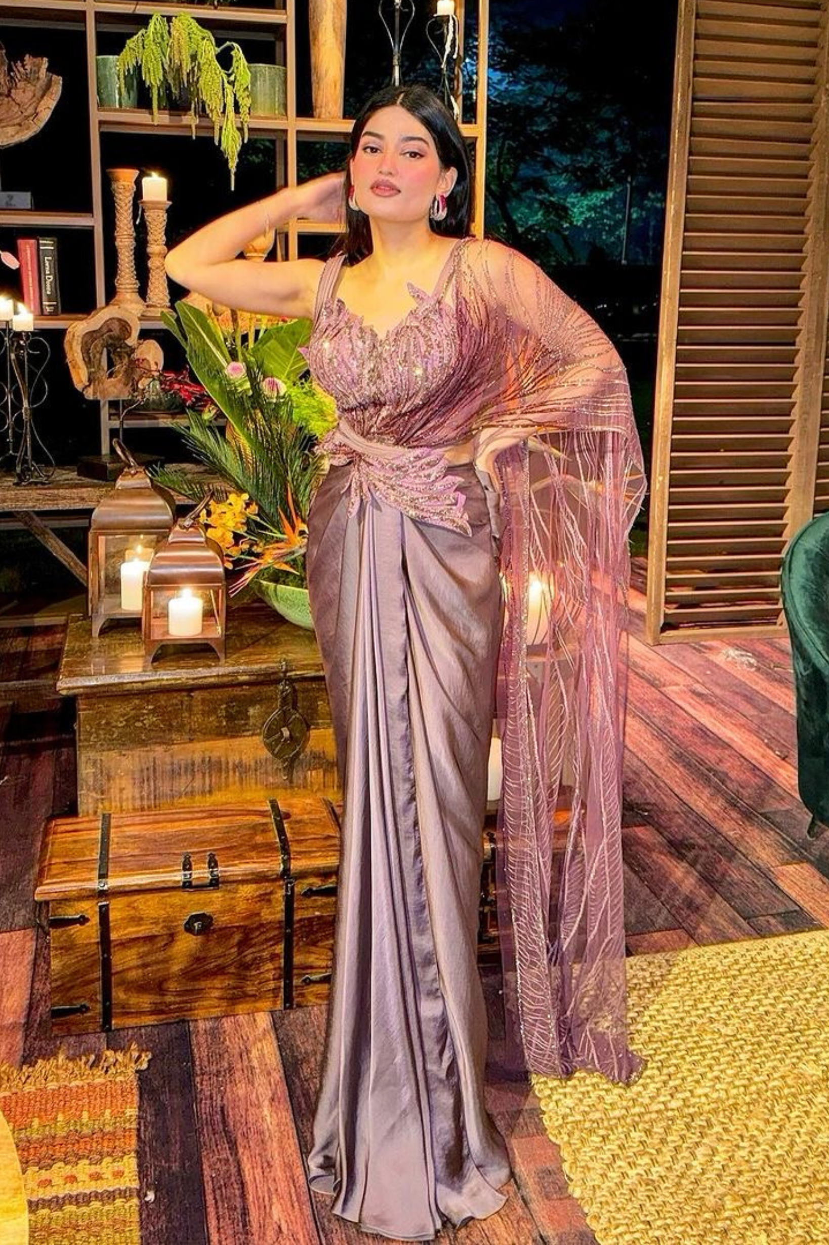 Medha Sharma in Wind-Borne Wings Saree