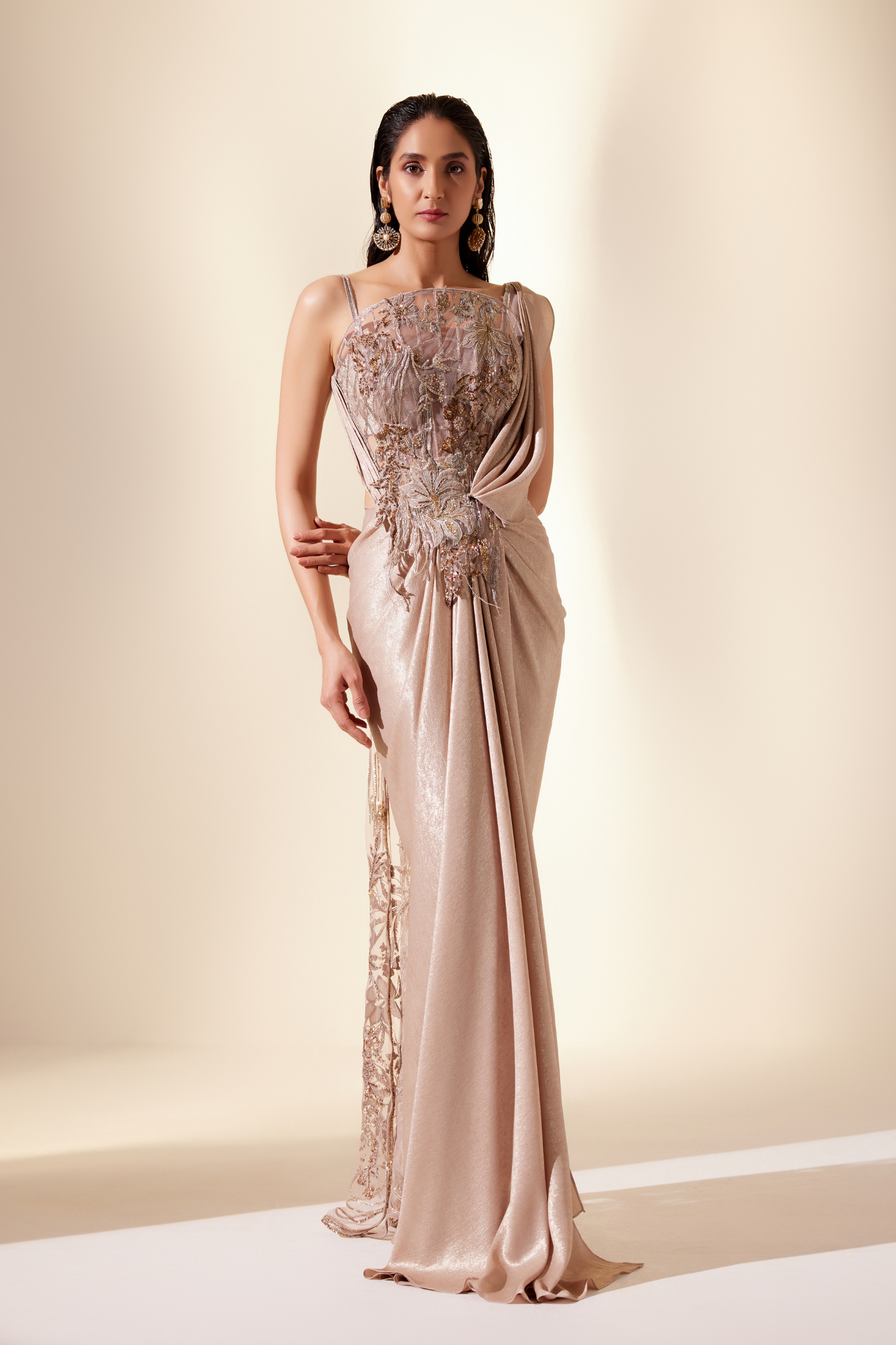 Golden Mirage Coset Saree