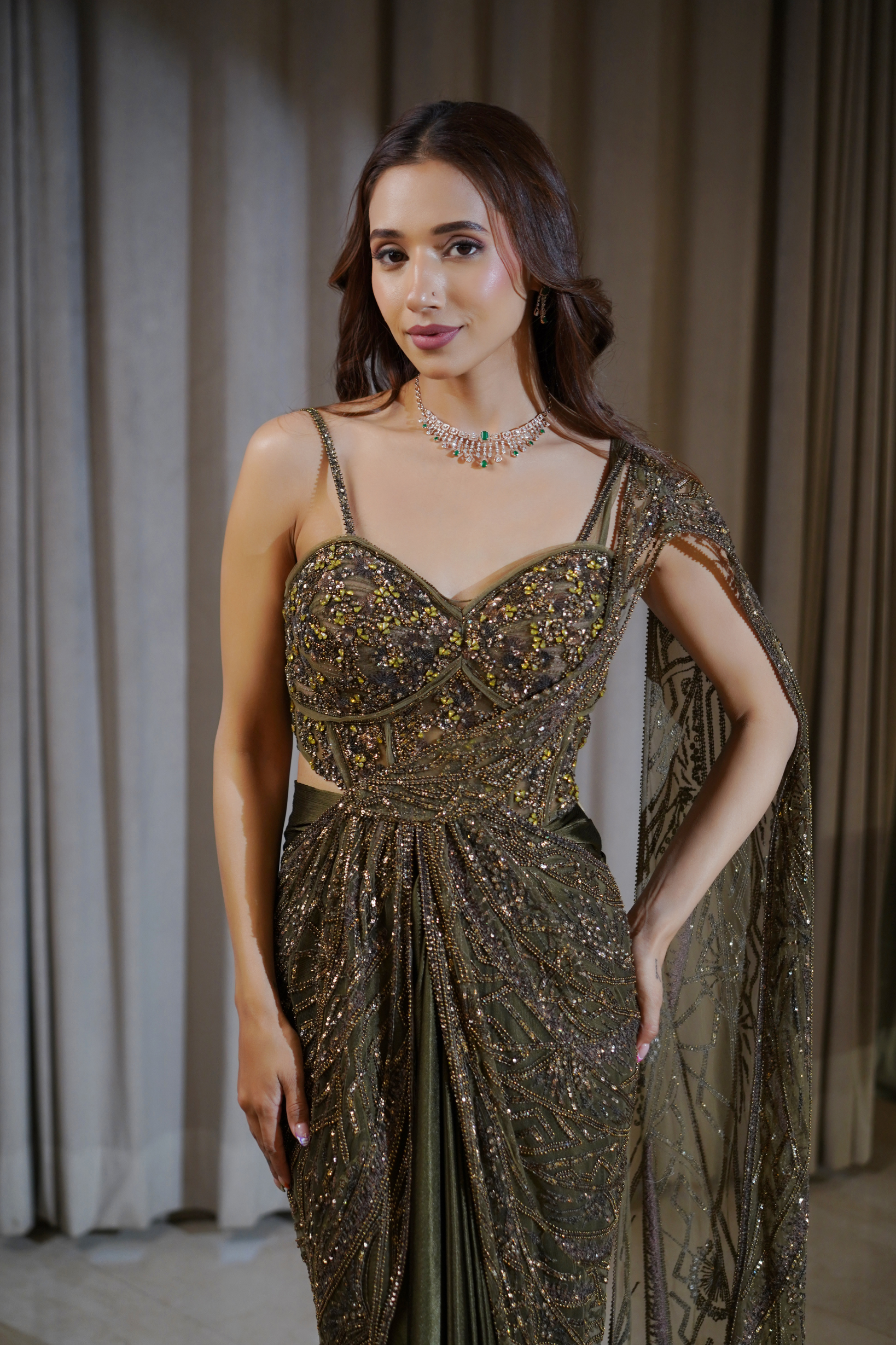 Ria Malhotra in Cedar Glow Saree