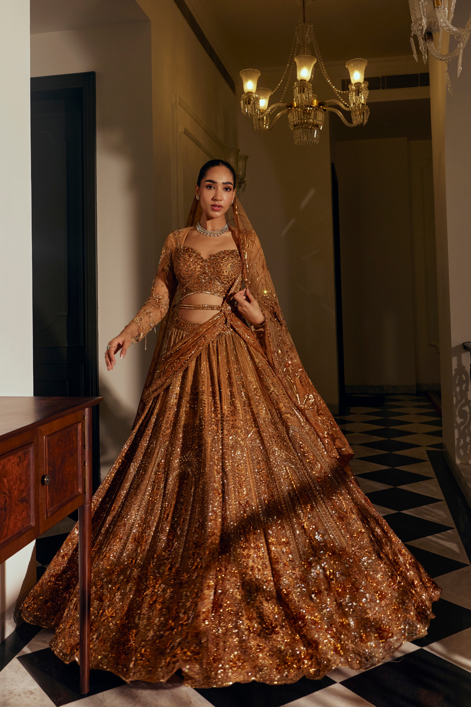 Heavy Sequin Bridal Lehenga Set