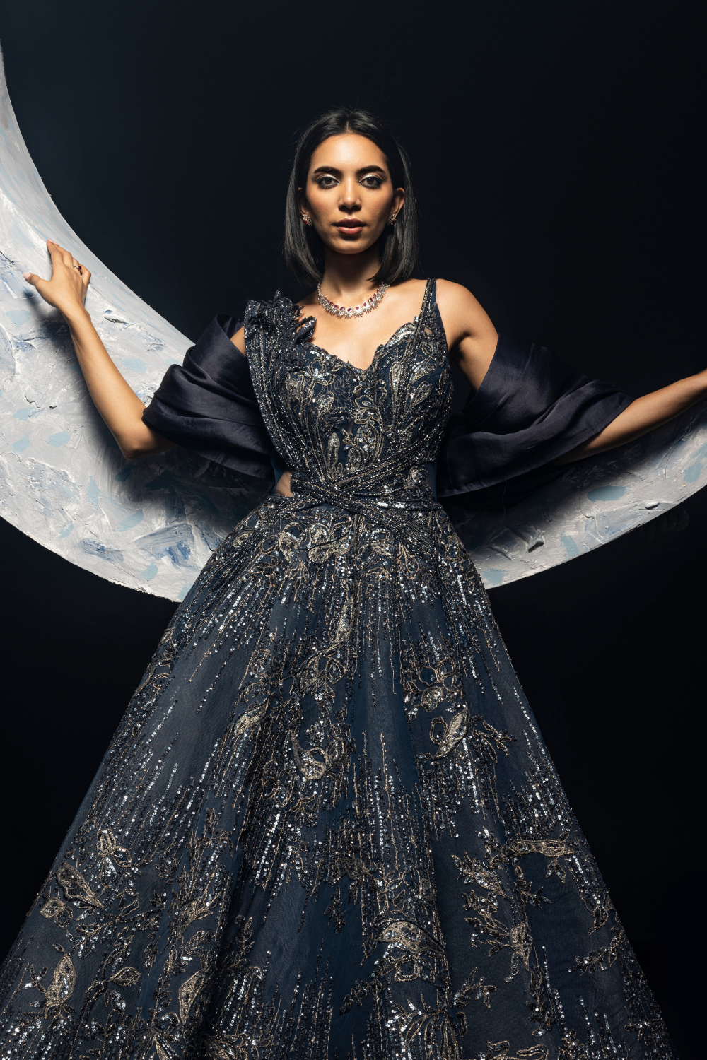 Shivani Pancholi in Midnight Blue Drizzle Gown