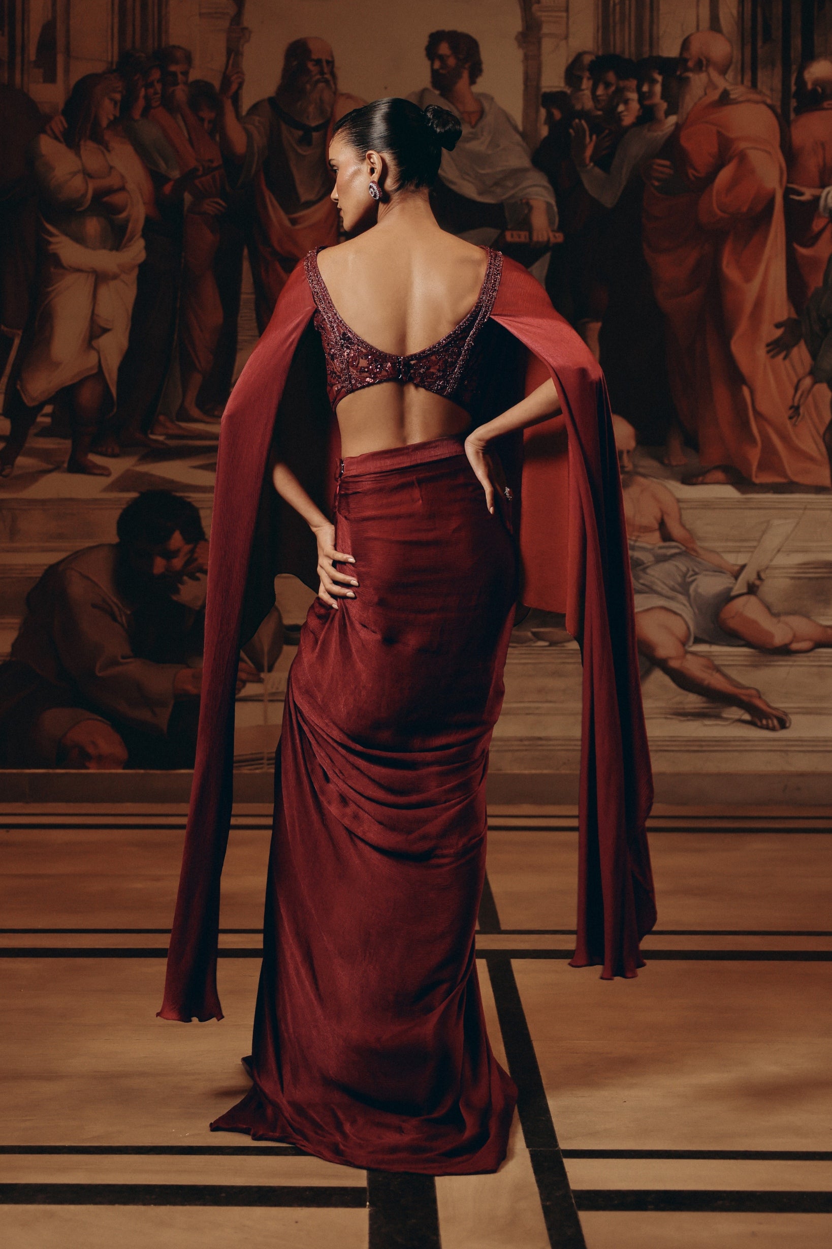 Garnet Draped Kaftan