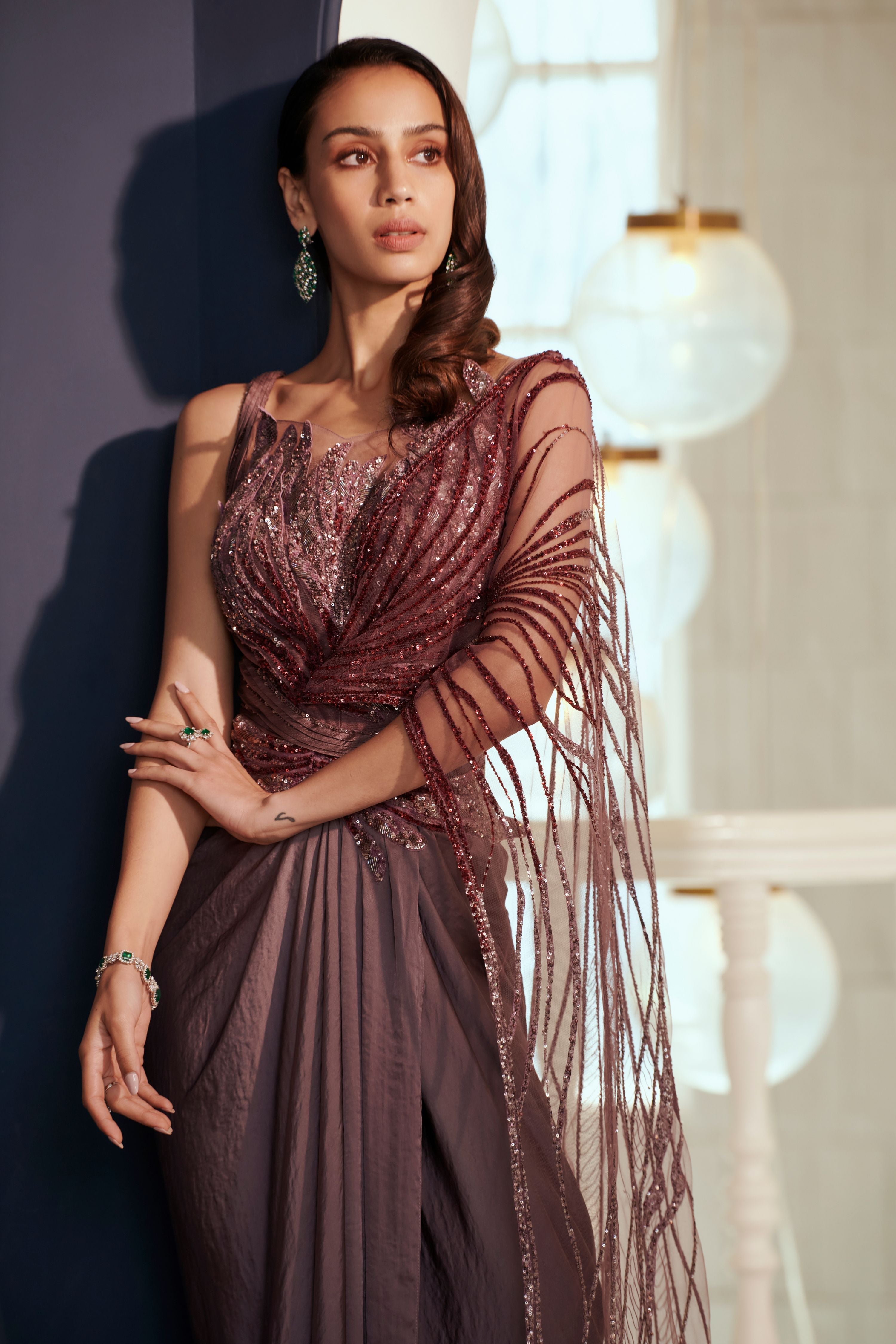 Medha Sharma in Wind-Borne Wings Saree