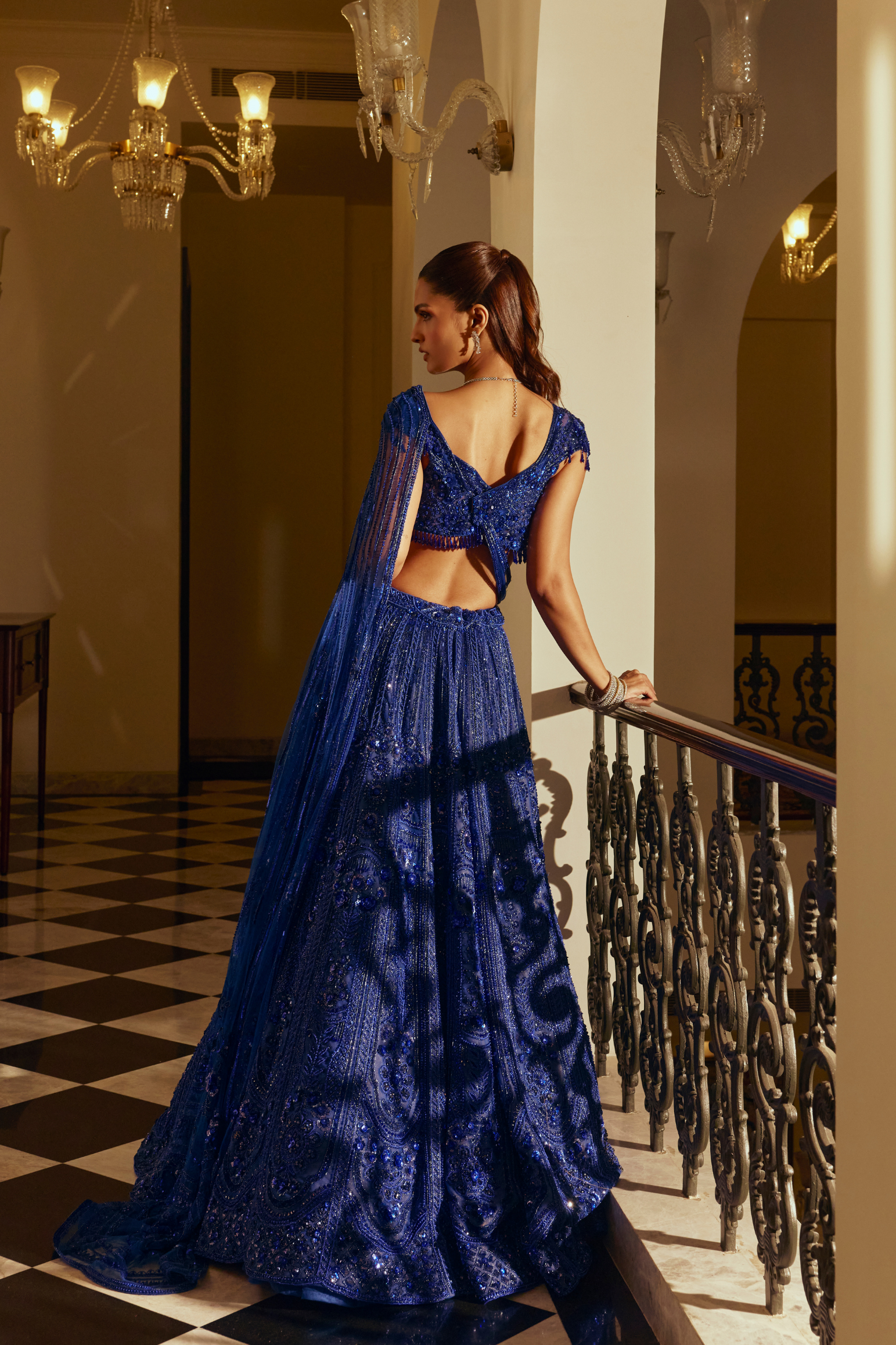 Sequin- Embellished Lehenga Set