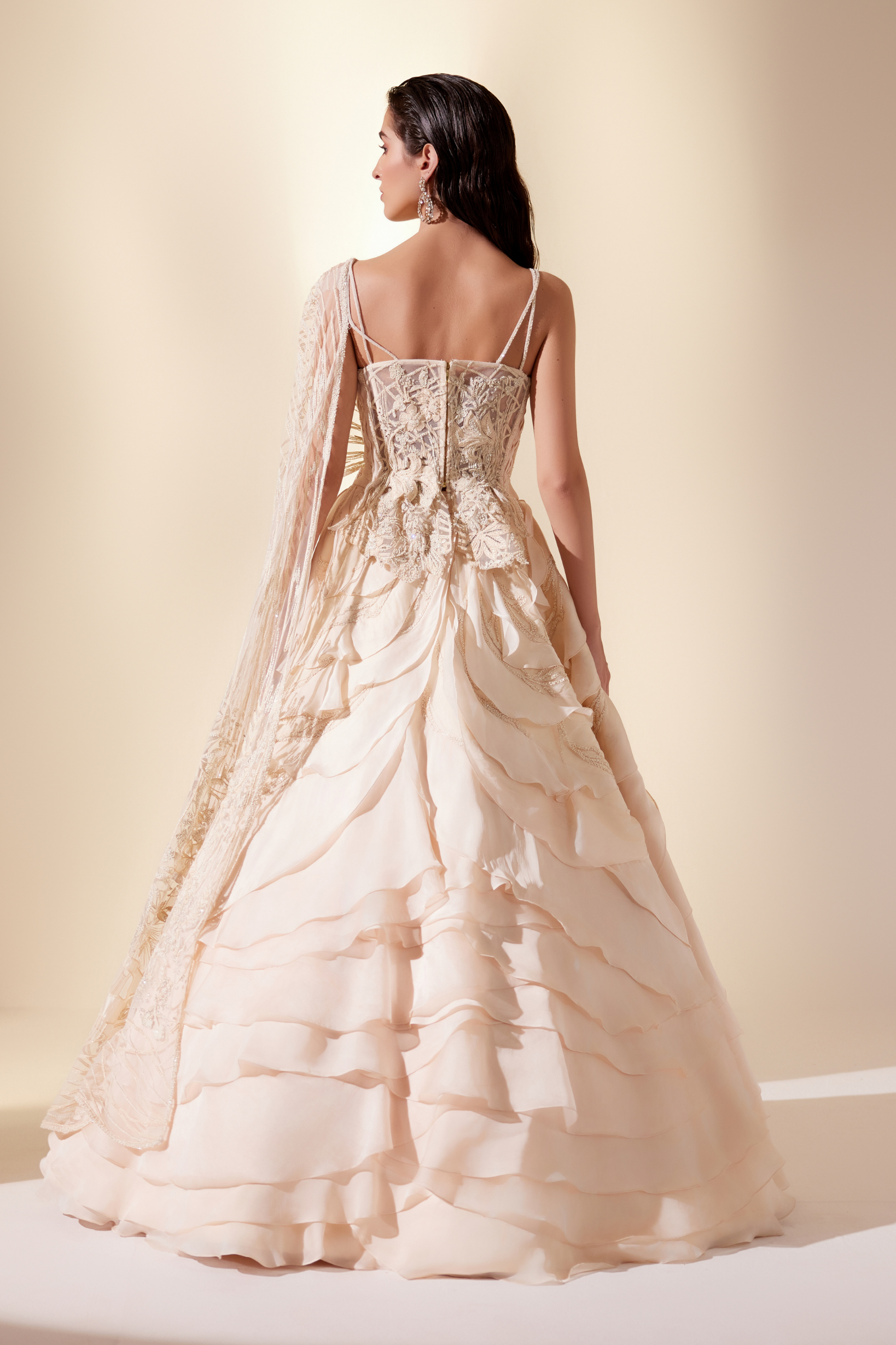 Lunar gleam lehenga set (ivory skirt)