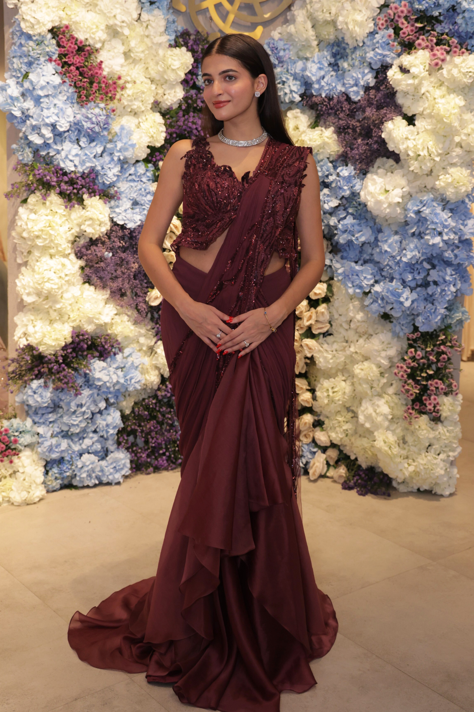 Jyoti Khosla in Boysenberry Drape Saree