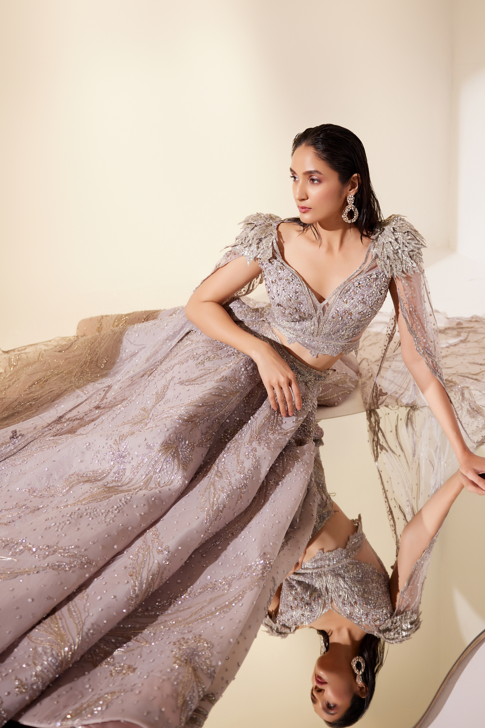 Lunar lavender lehenga set