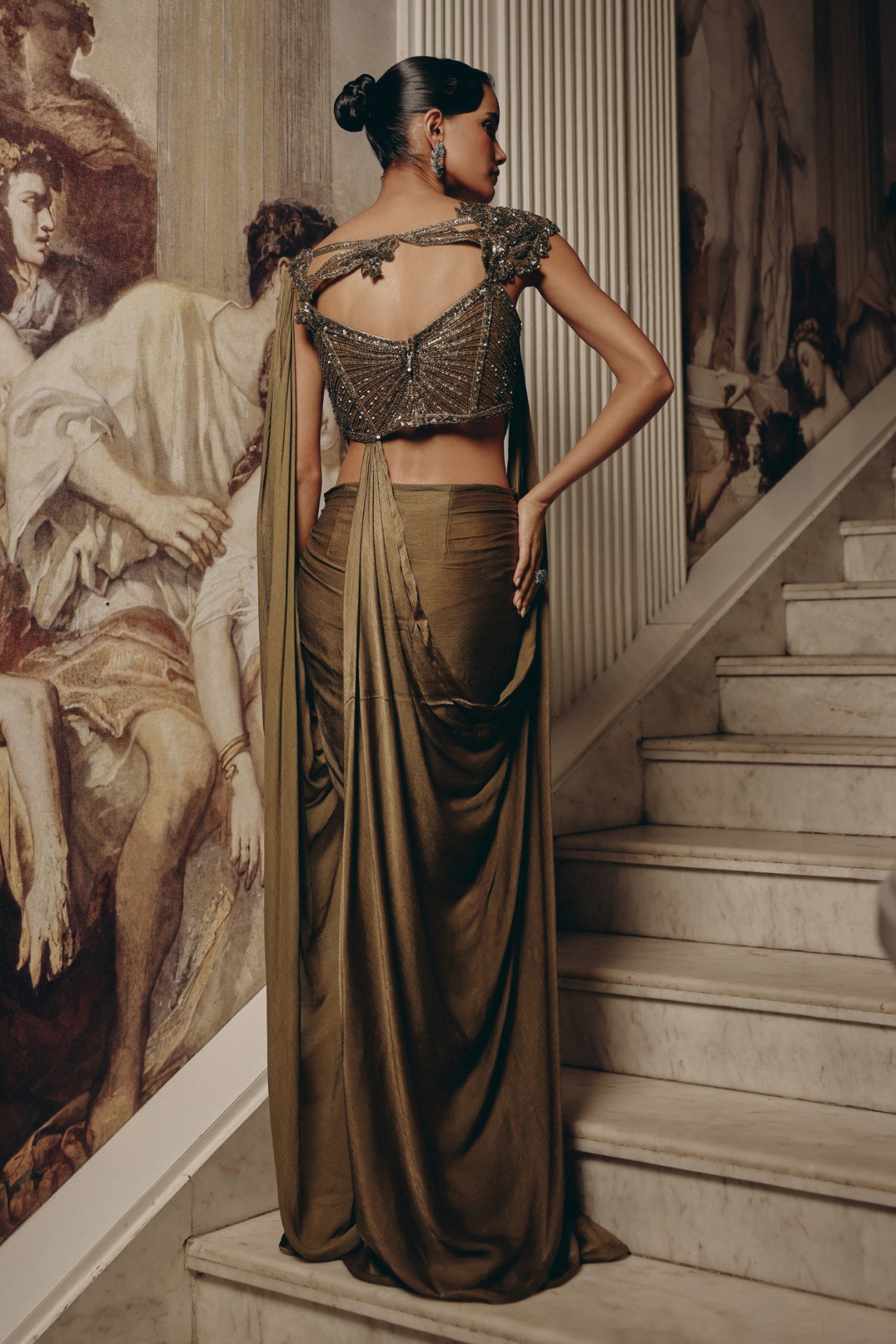 Sculpted Olive Drape
