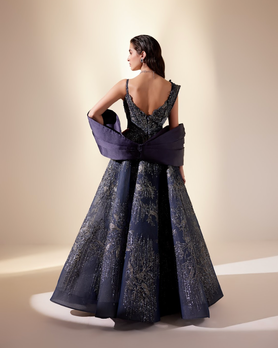 Midnight Blue Drizzle Gown