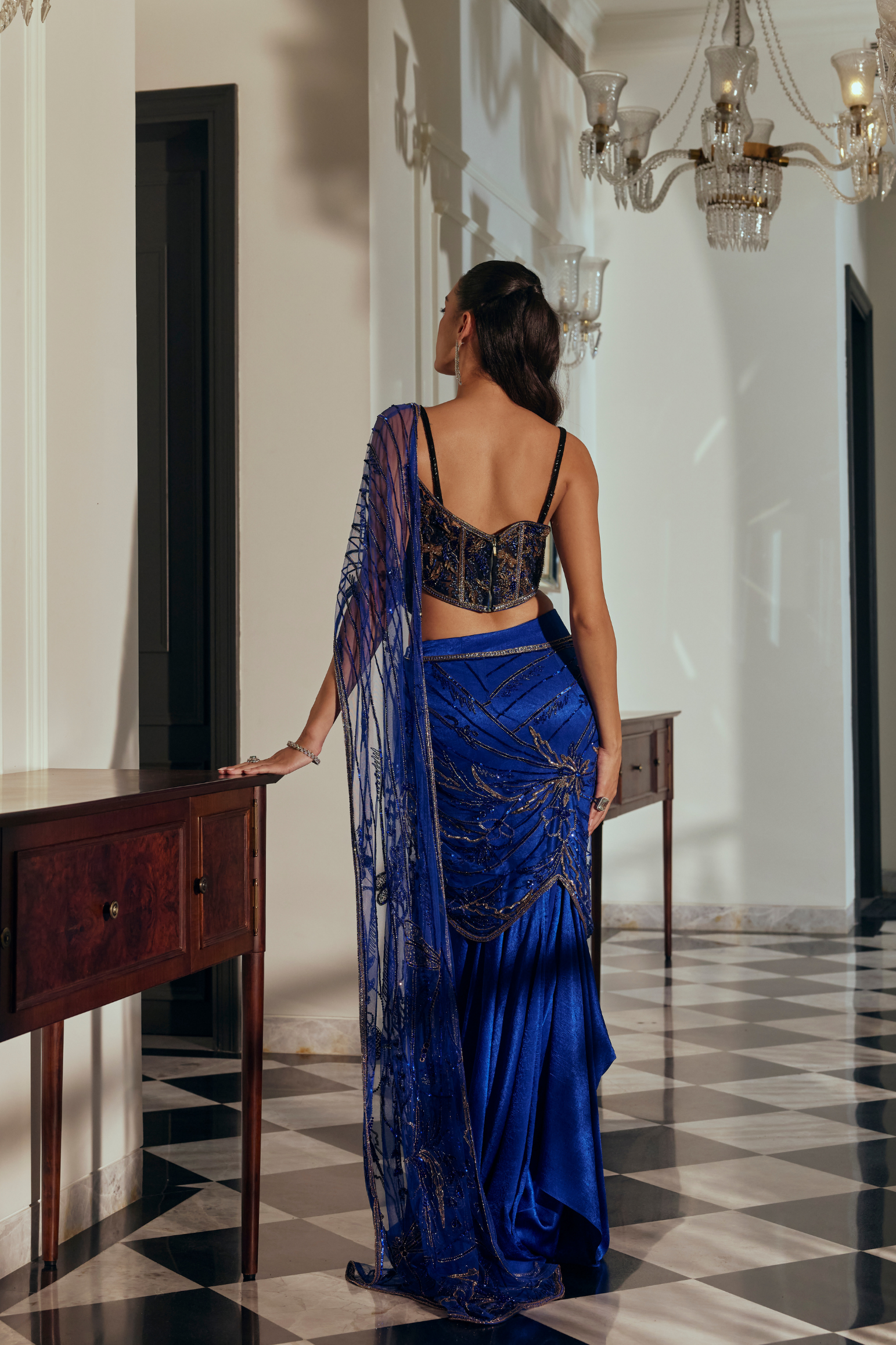 Embellished Corset Saree Set