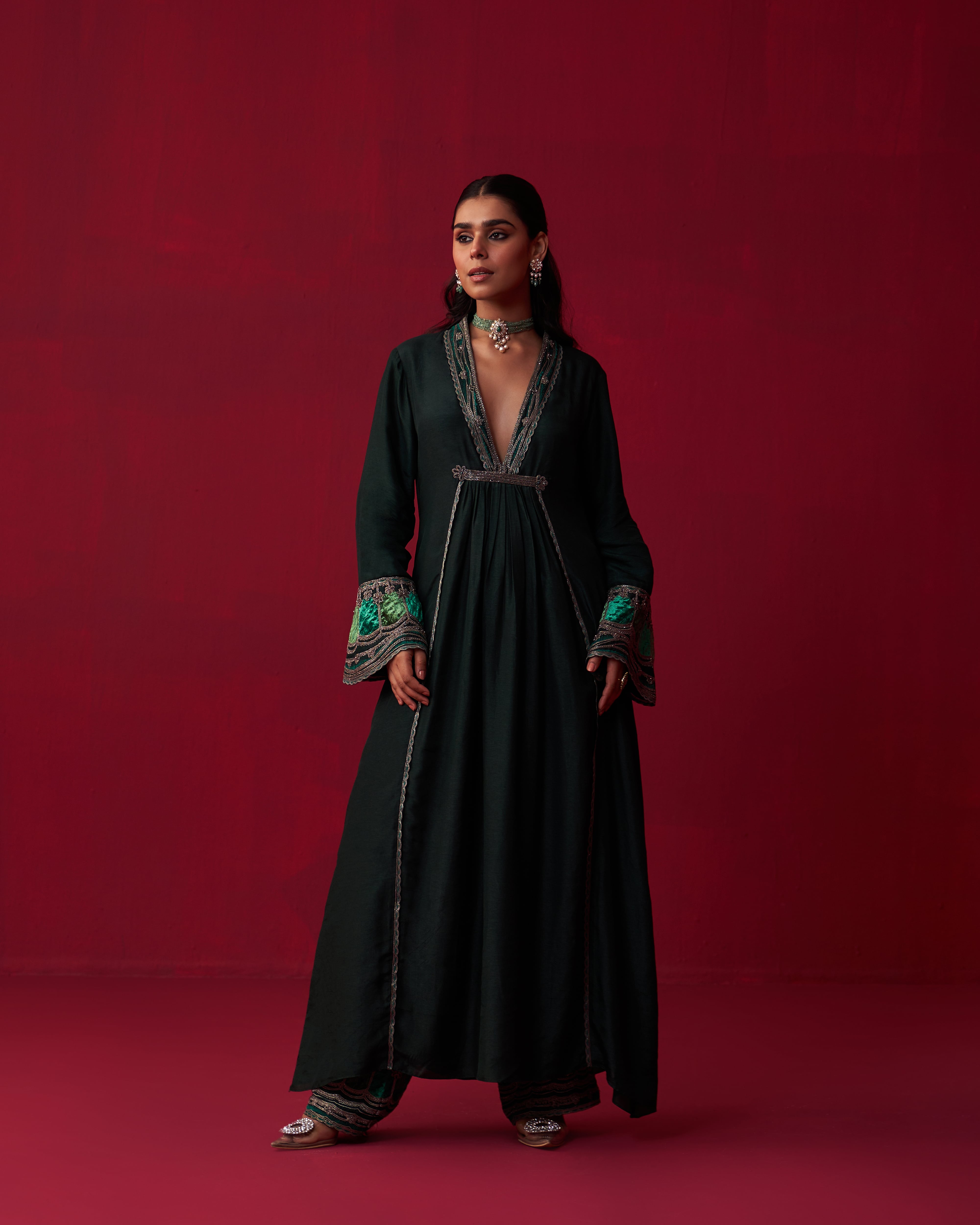 Faerie Green Kurta and Palazzo Set