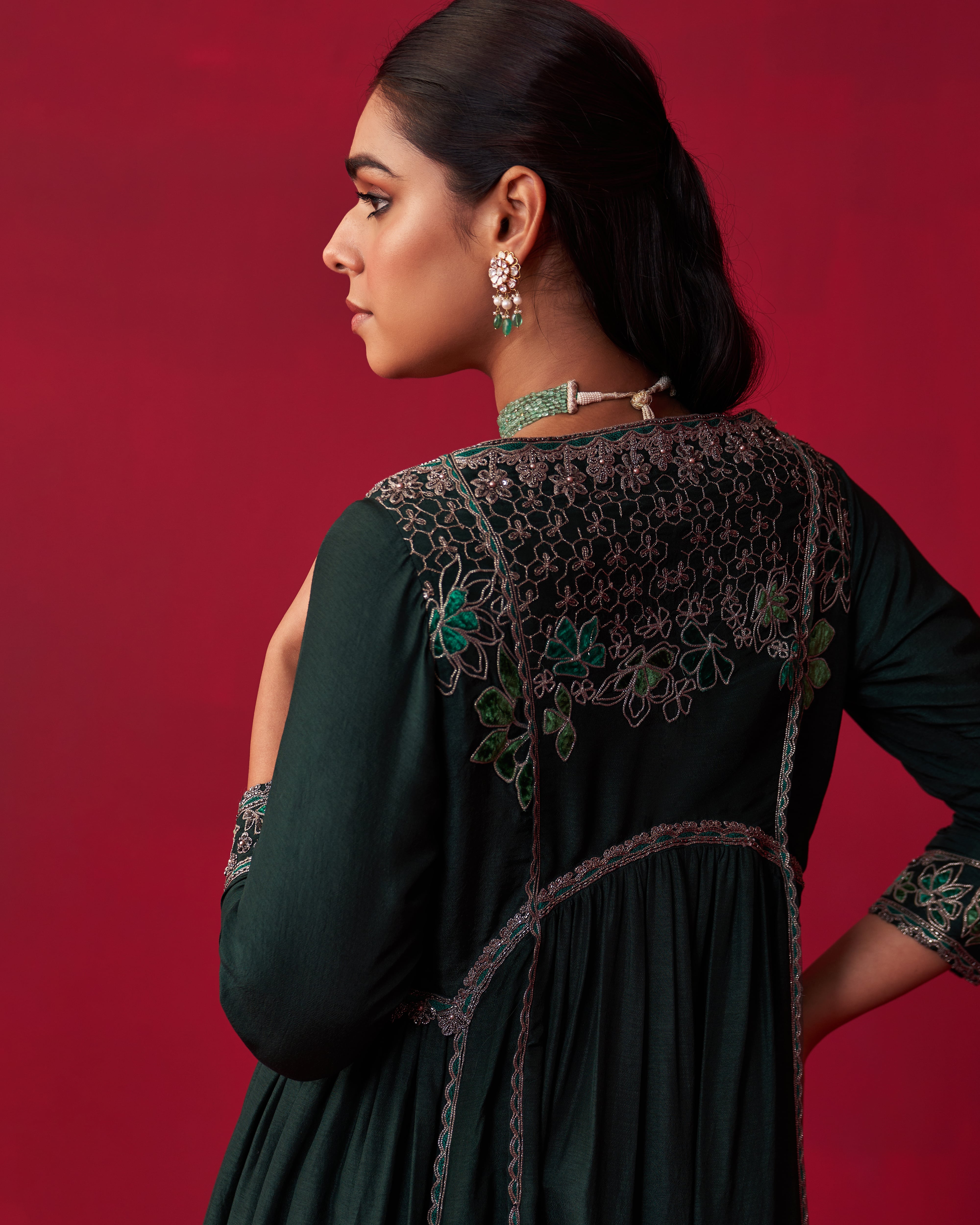 Green Nature’s Bounty Long Kurta and Pant Set