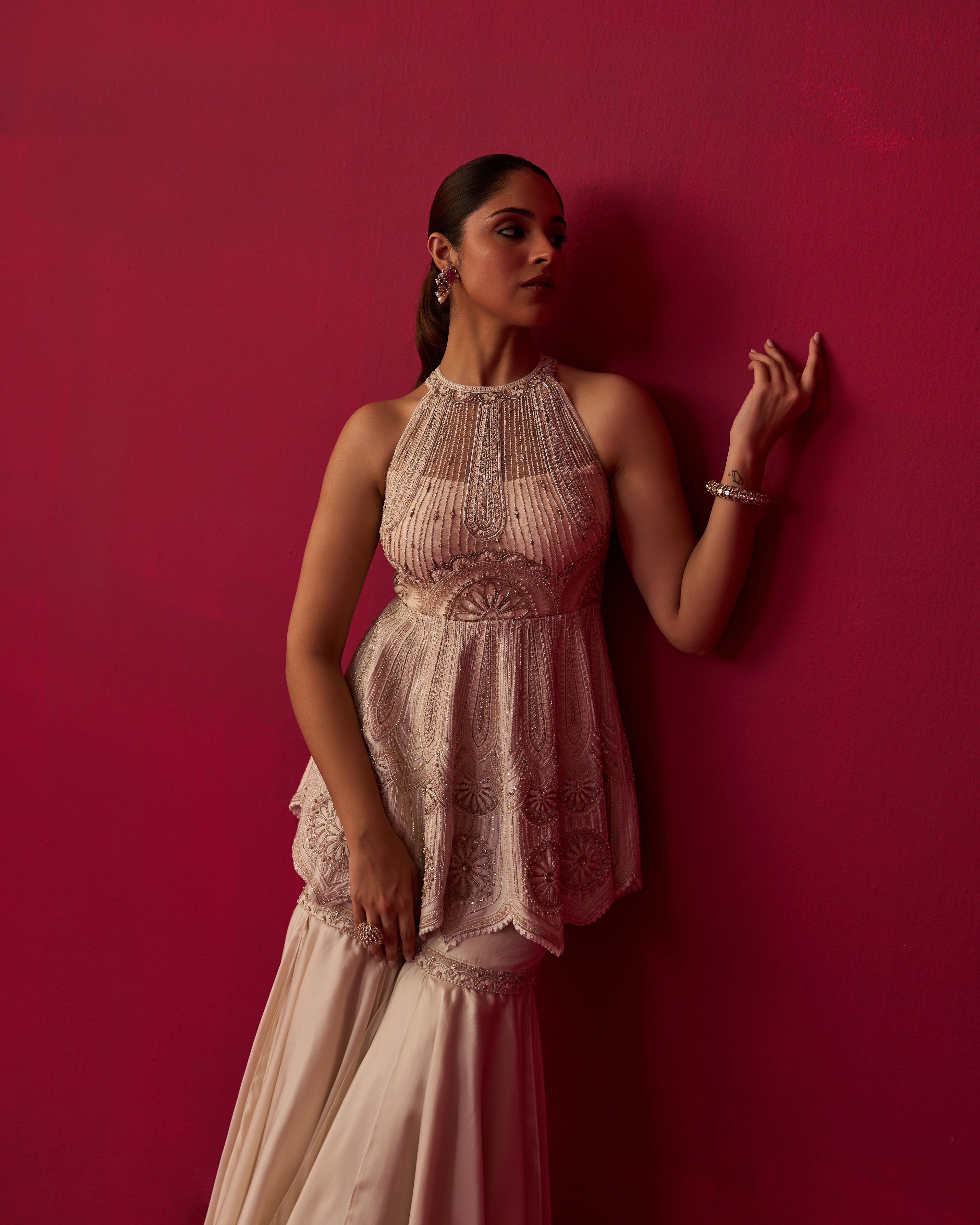 Ivory Mandala Top Sharara Set
