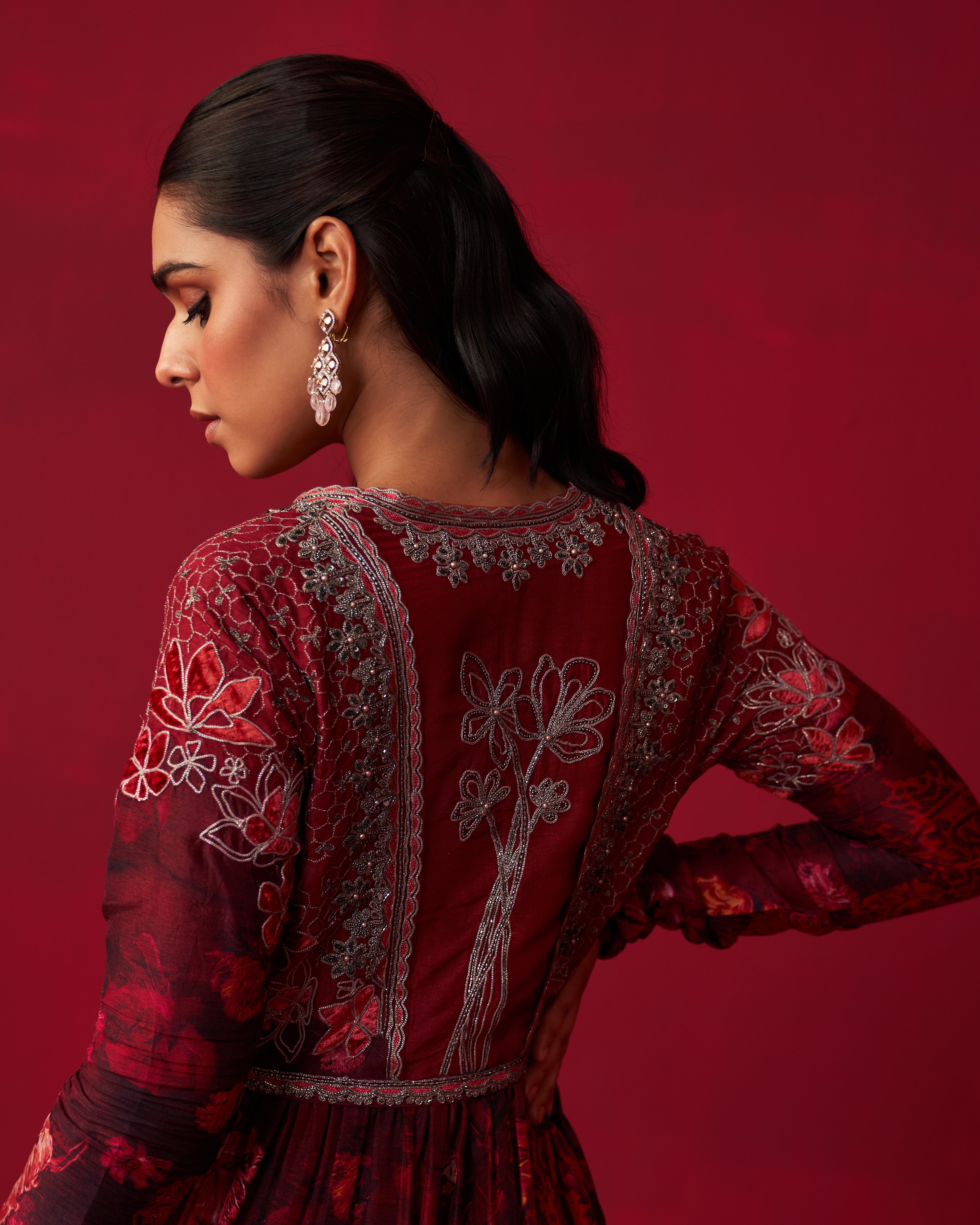 Pink Nature’s Bounty Anarkali and Sharara set
