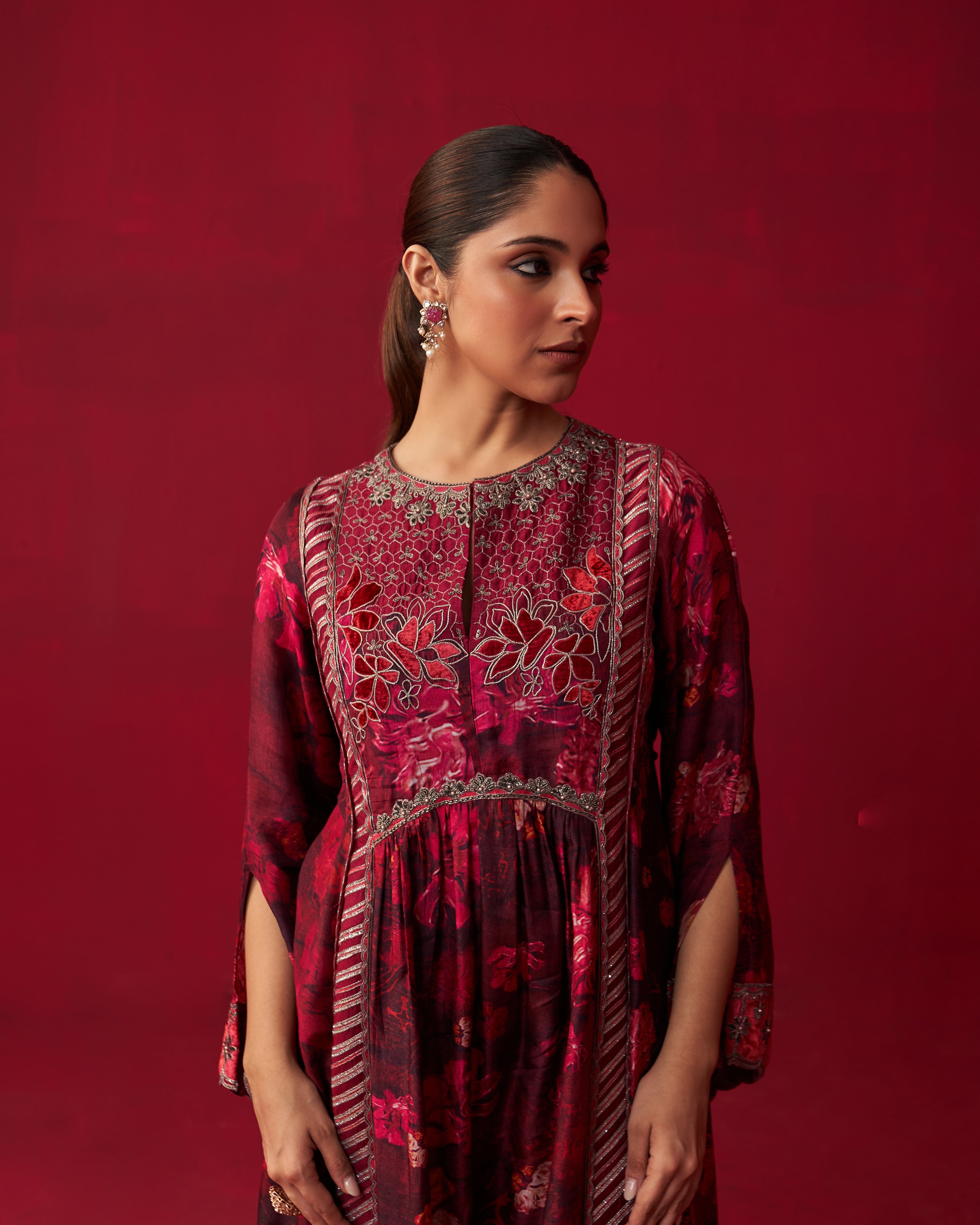 Pink Nature’s Bounty Top and Sharara Set