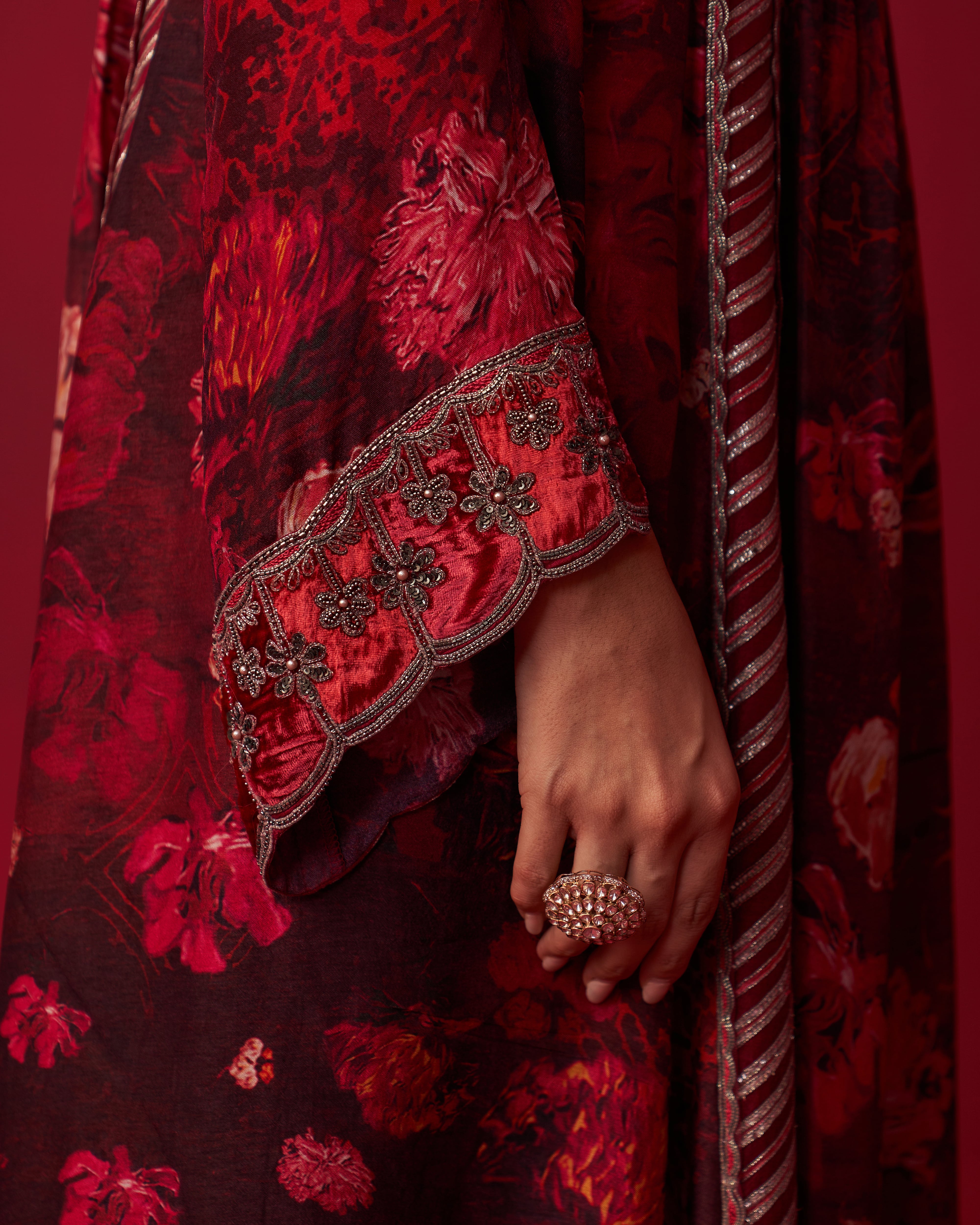 Pink Nature’s Bounty Top and Sharara Set
