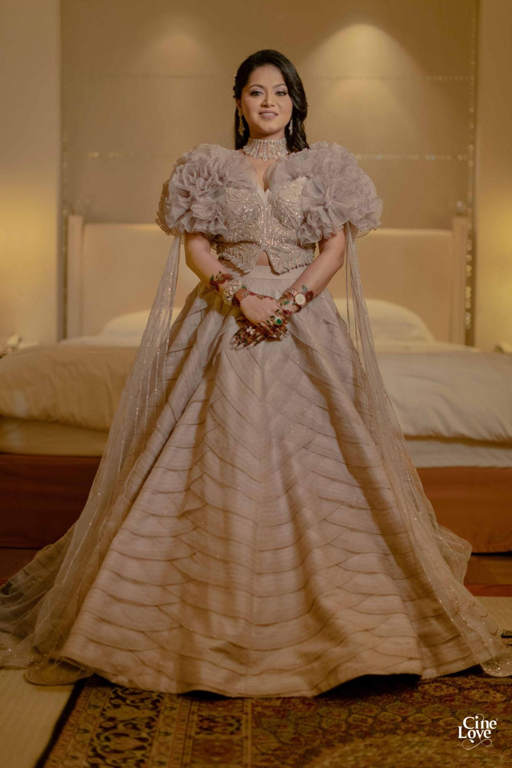Sanchi Jain in Ruffle Blouse & Skirt
