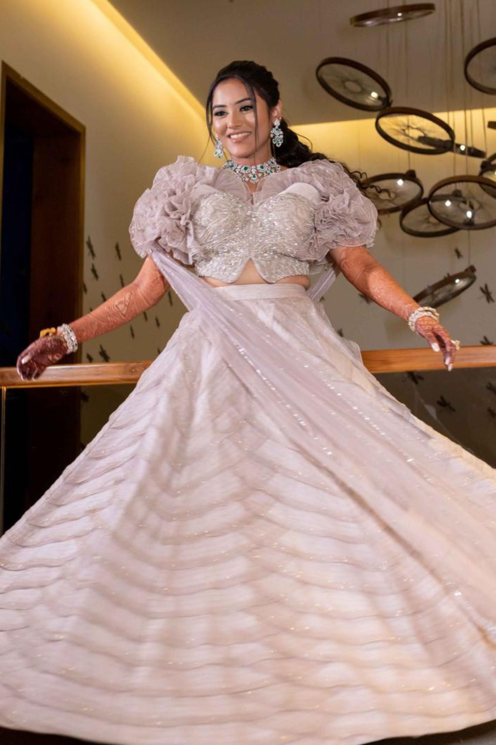 Sakshi Bafna in Ruffle Blouse & Skirt