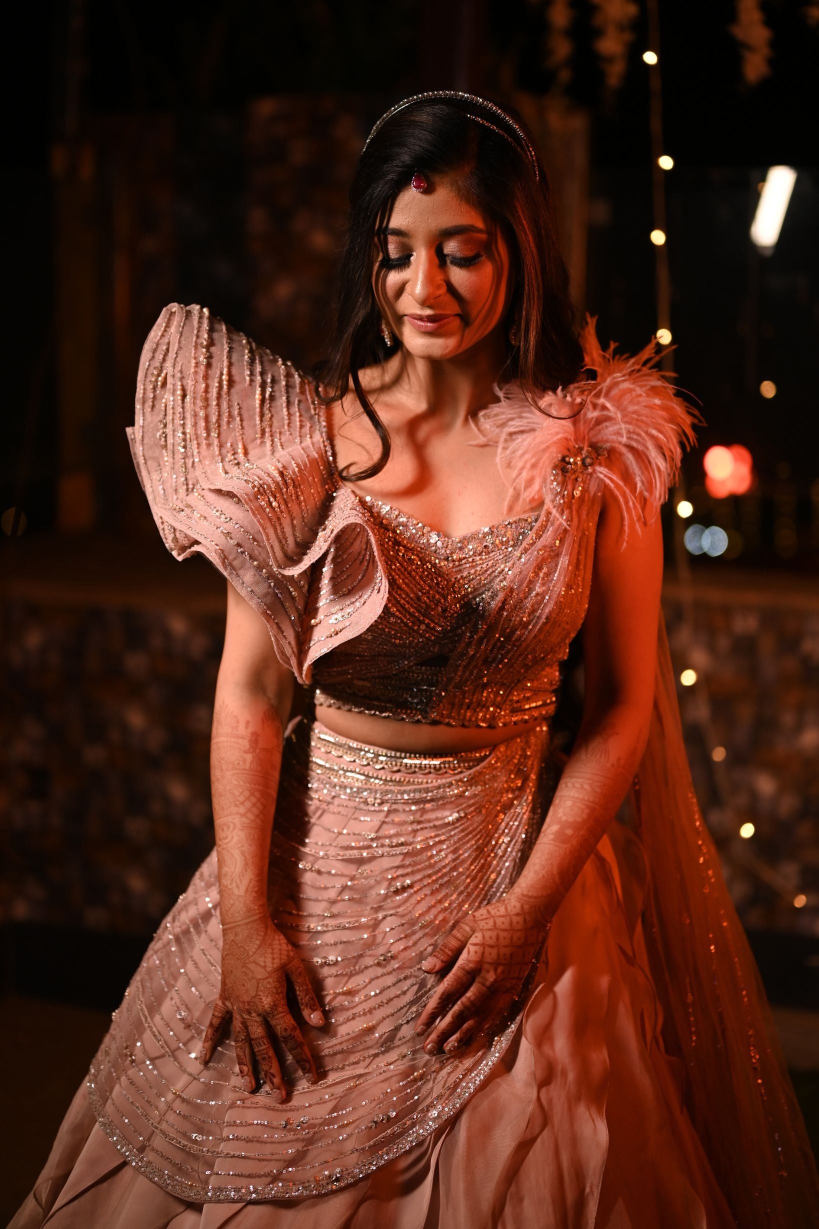 Shruti in Metallic Blouse & Skirt