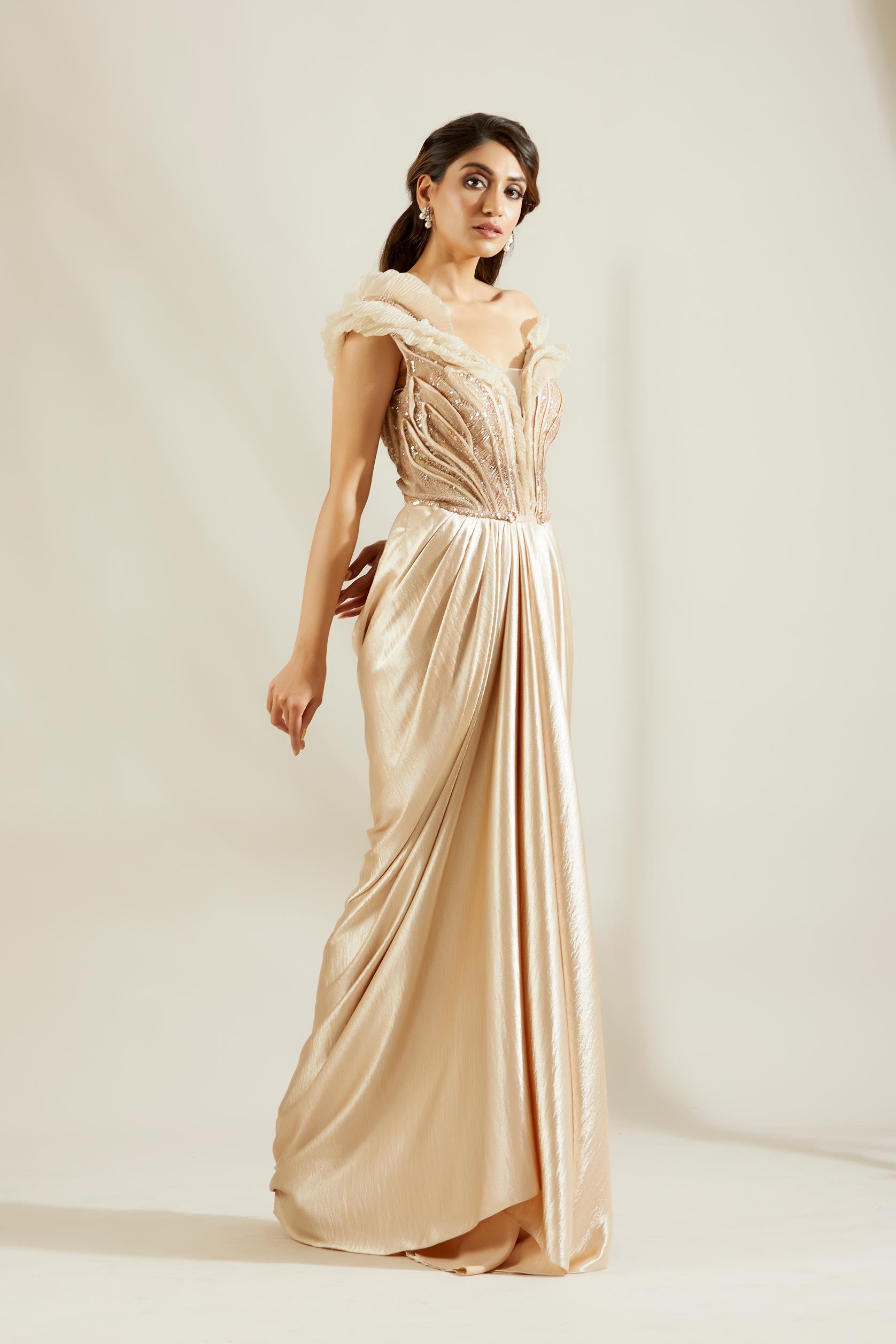Barley Beige drape Saree