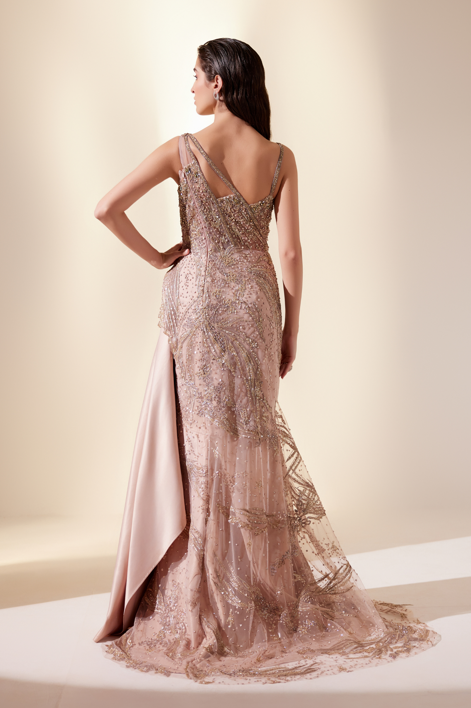 Luminescent peach gown (Lean gown)