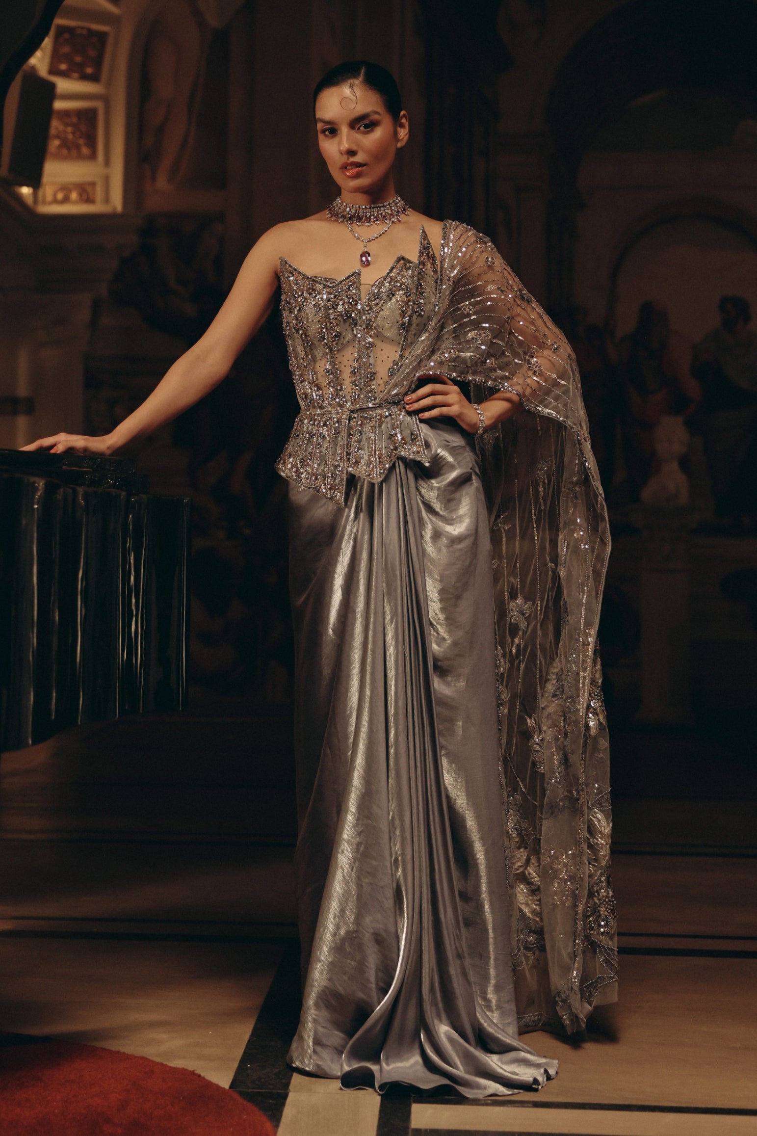 Moonlit Drape saree