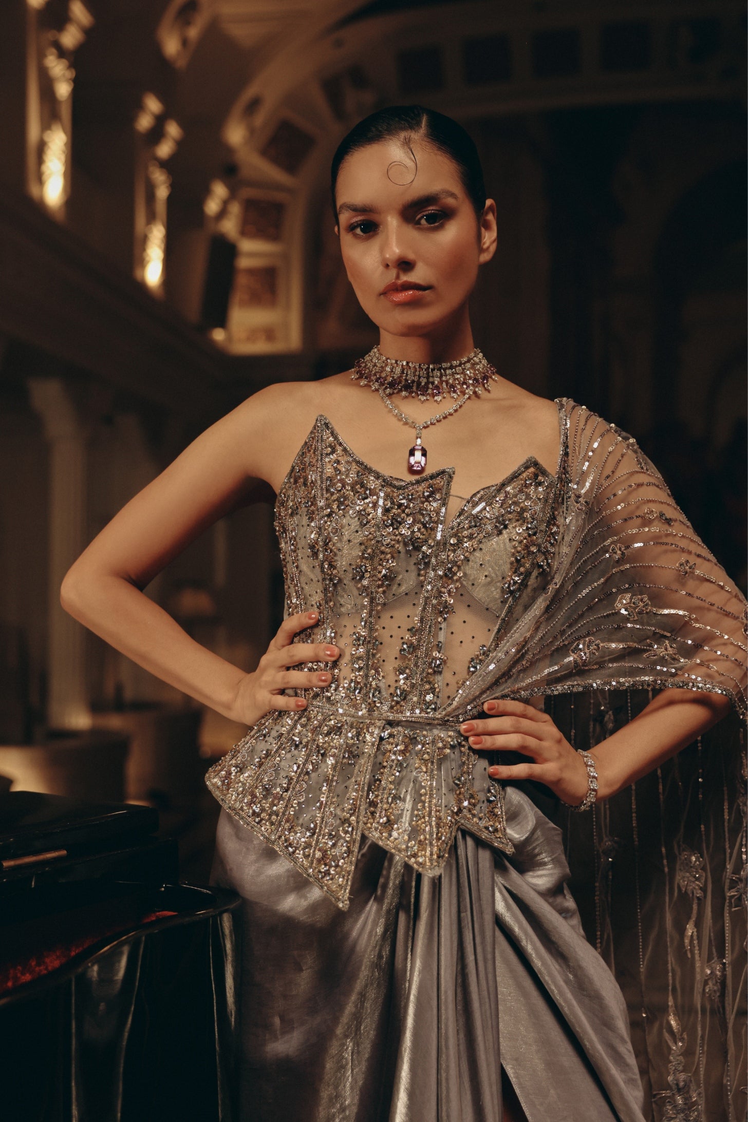 Moonlit Drape saree