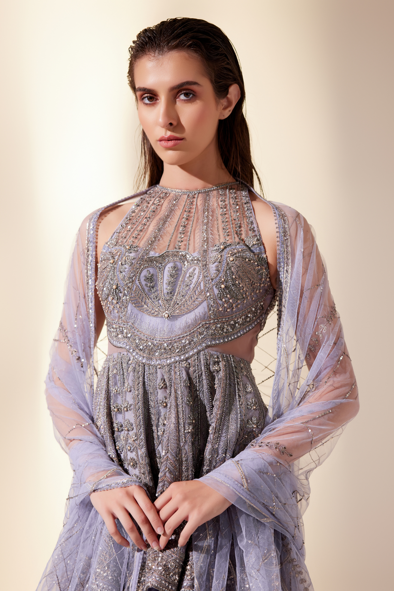 Lilac sharara set