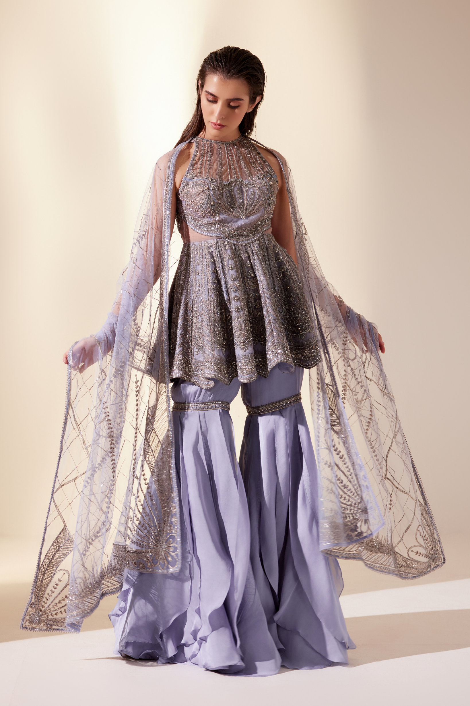 Lilac sharara set