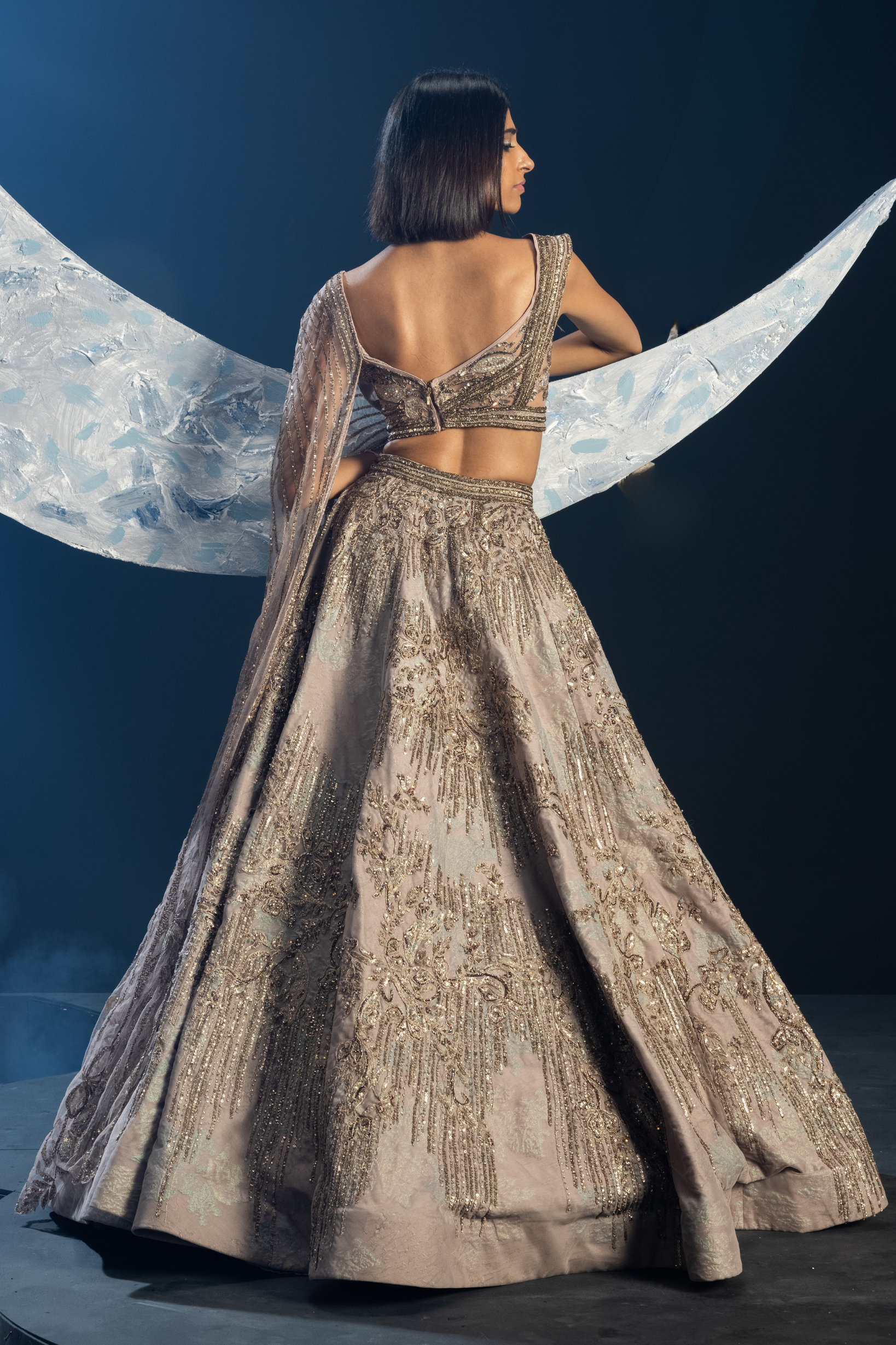 Mauve Shadow Drizzle Top and Skirt