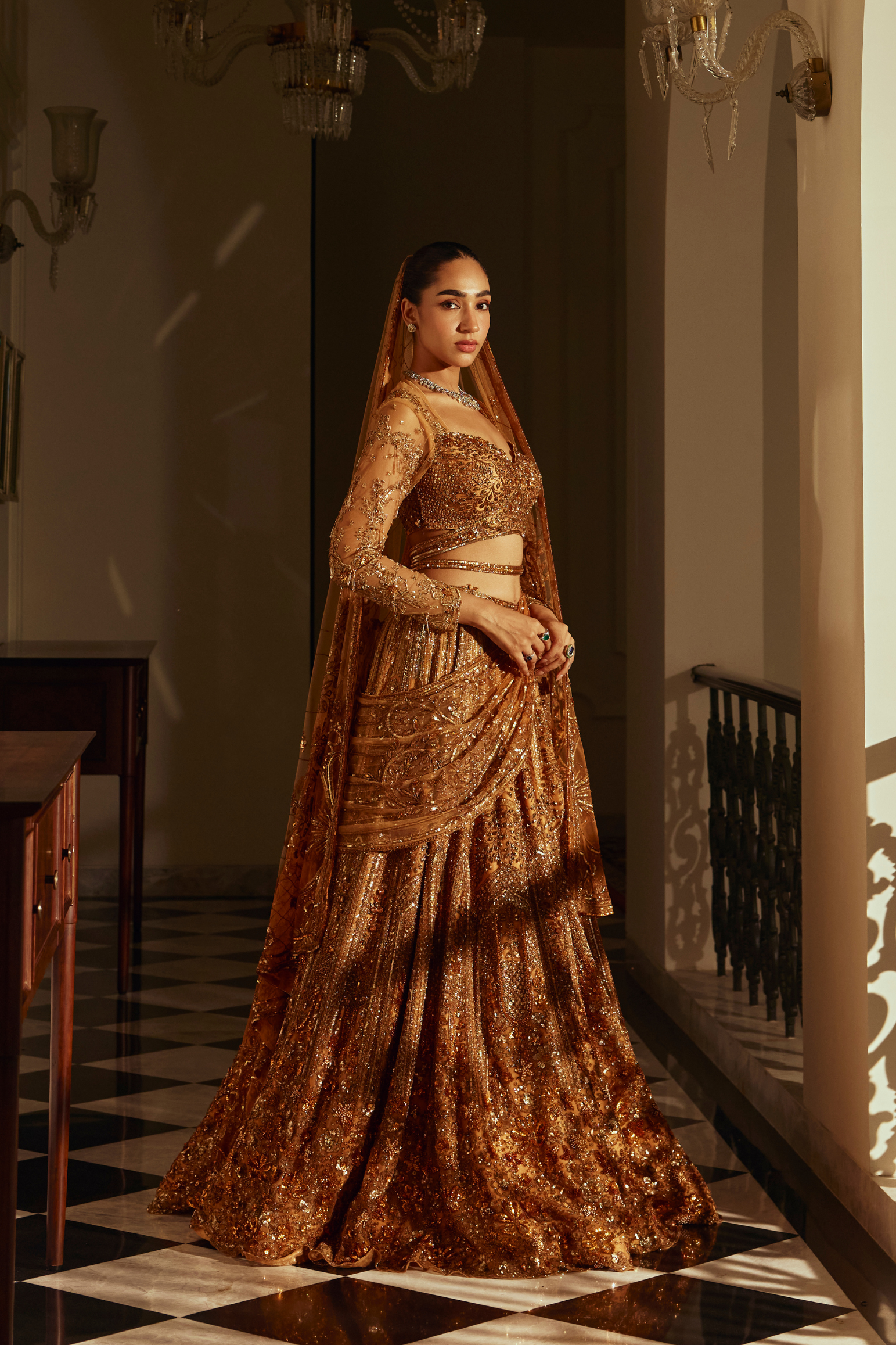 Heavy Sequin Bridal Lehenga Set