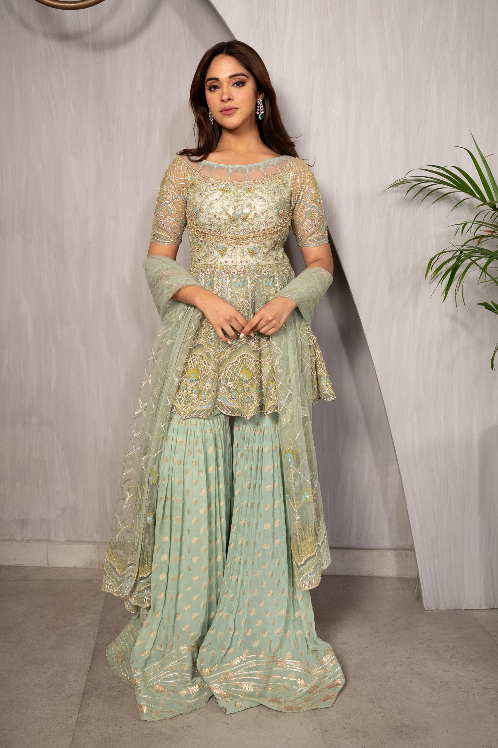 Sea Green Mist Sharara