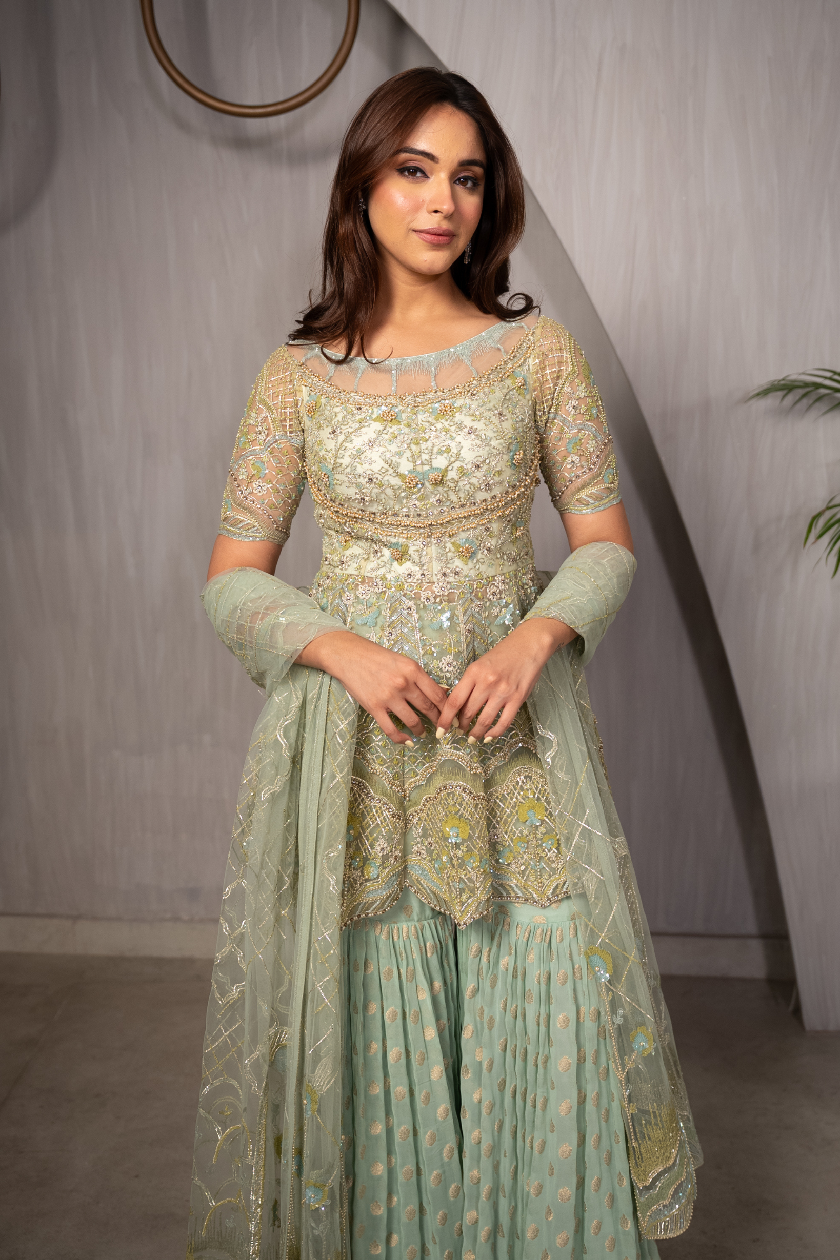 Sea Green Mist Sharara