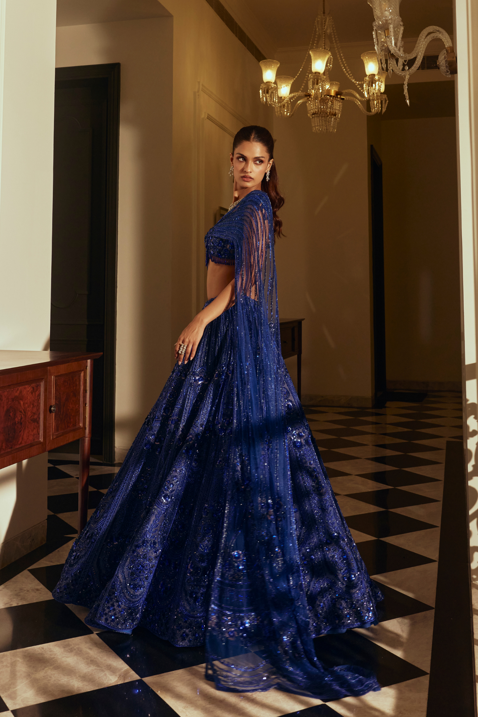 Sequin- Embellished Lehenga Set