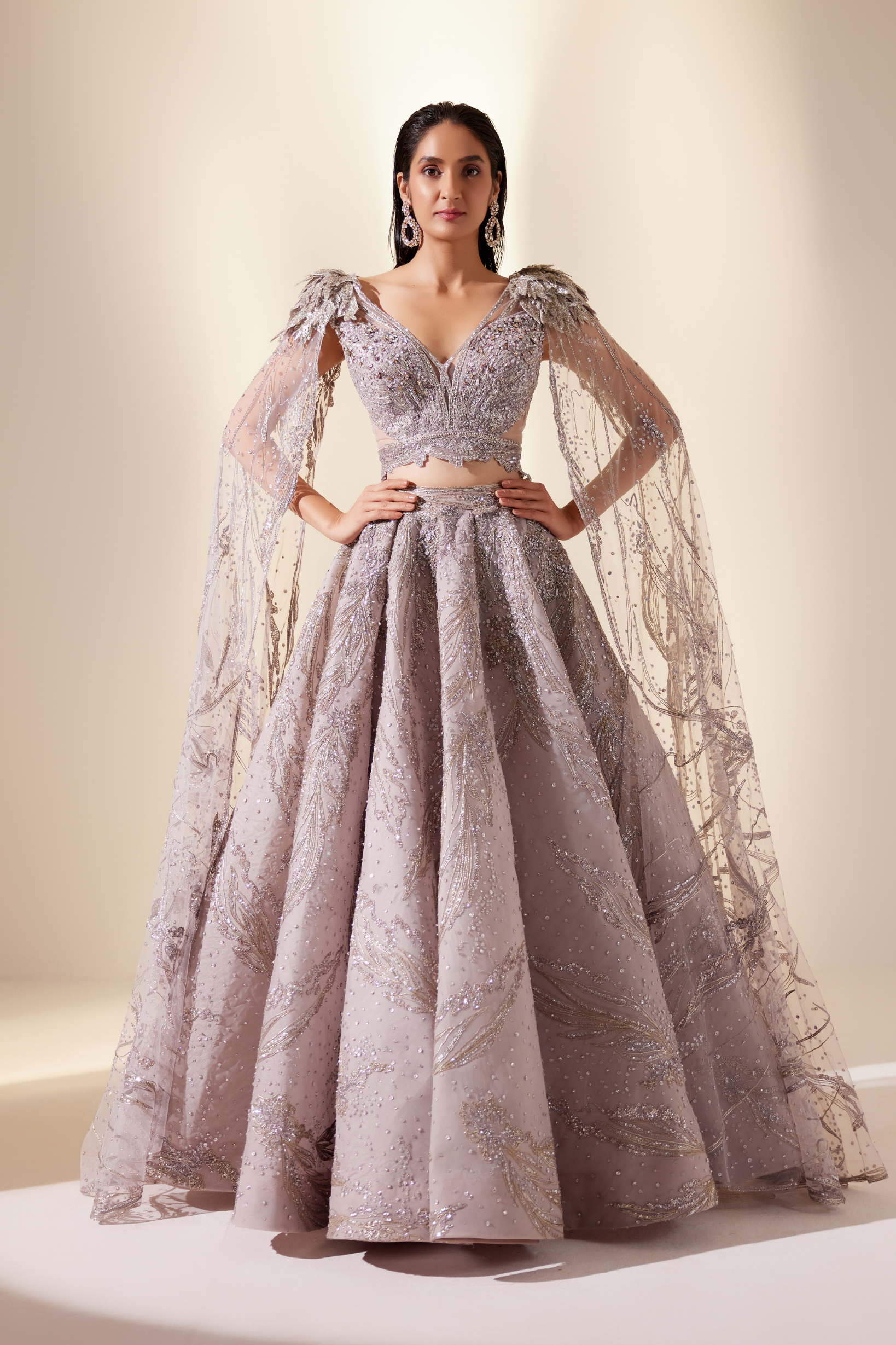 Lunar lavender lehenga set