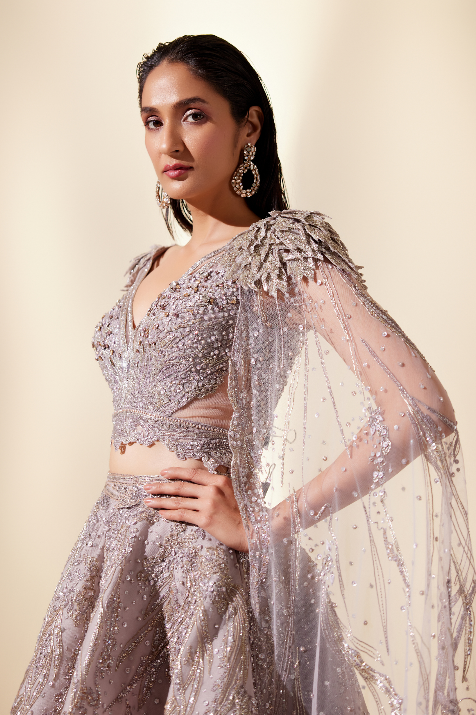 Lunar lavender lehenga set
