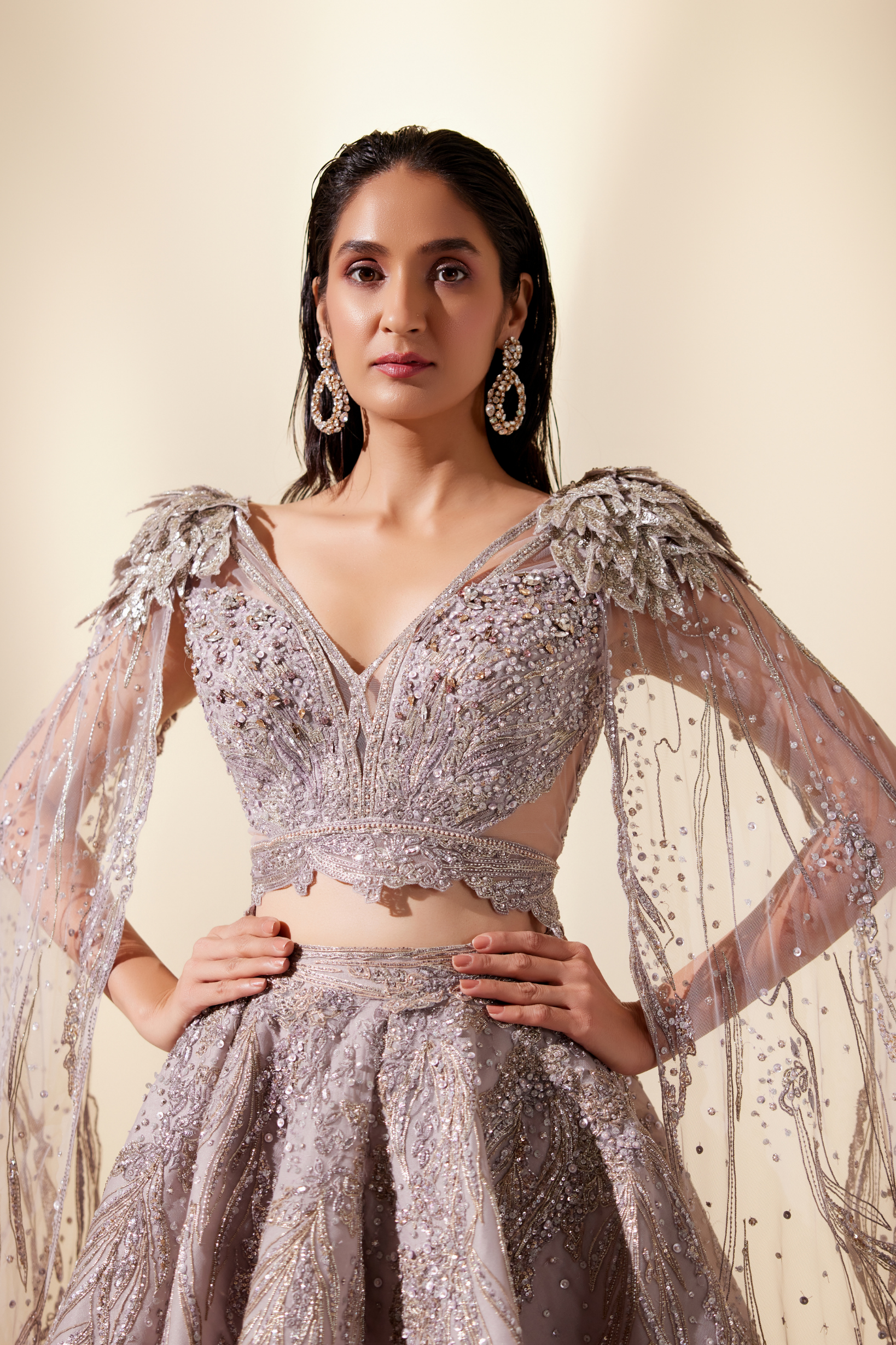 Lunar lavender lehenga set