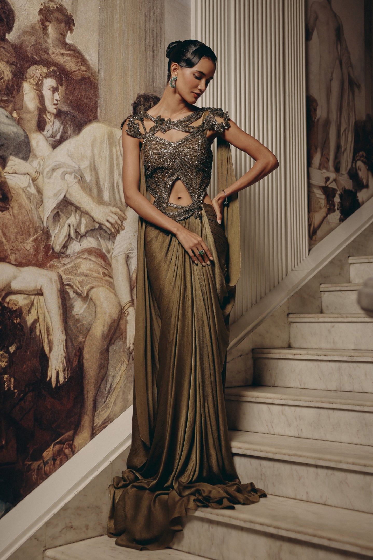 Sculpted Olive Drape