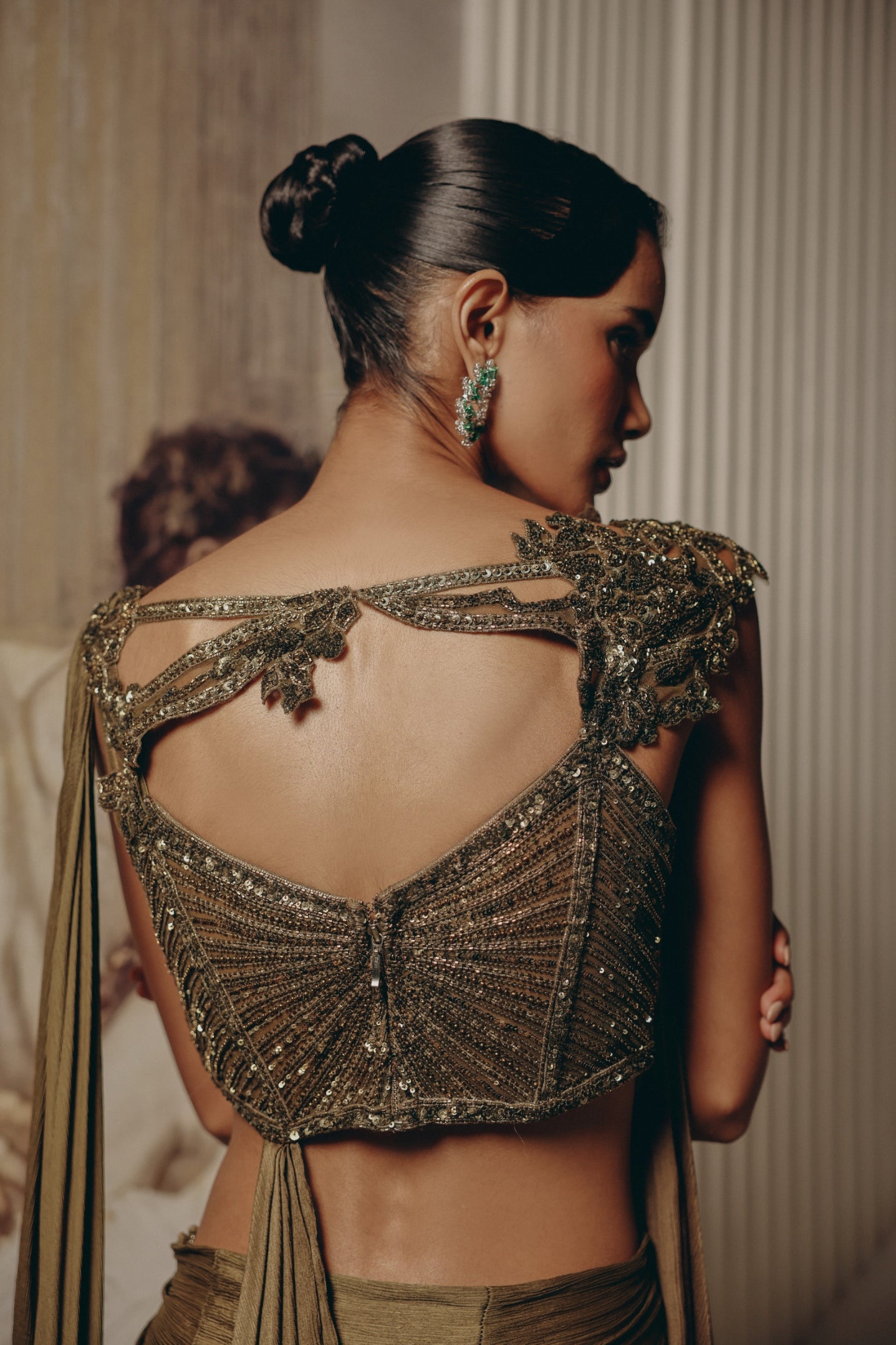 Sculpted Olive Drape