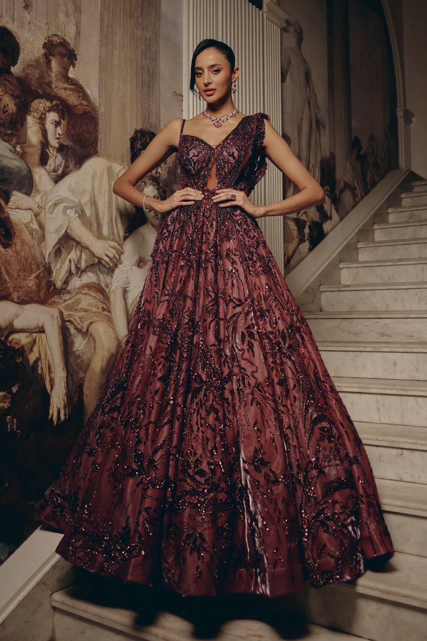 Crimson Nocturne Gown
