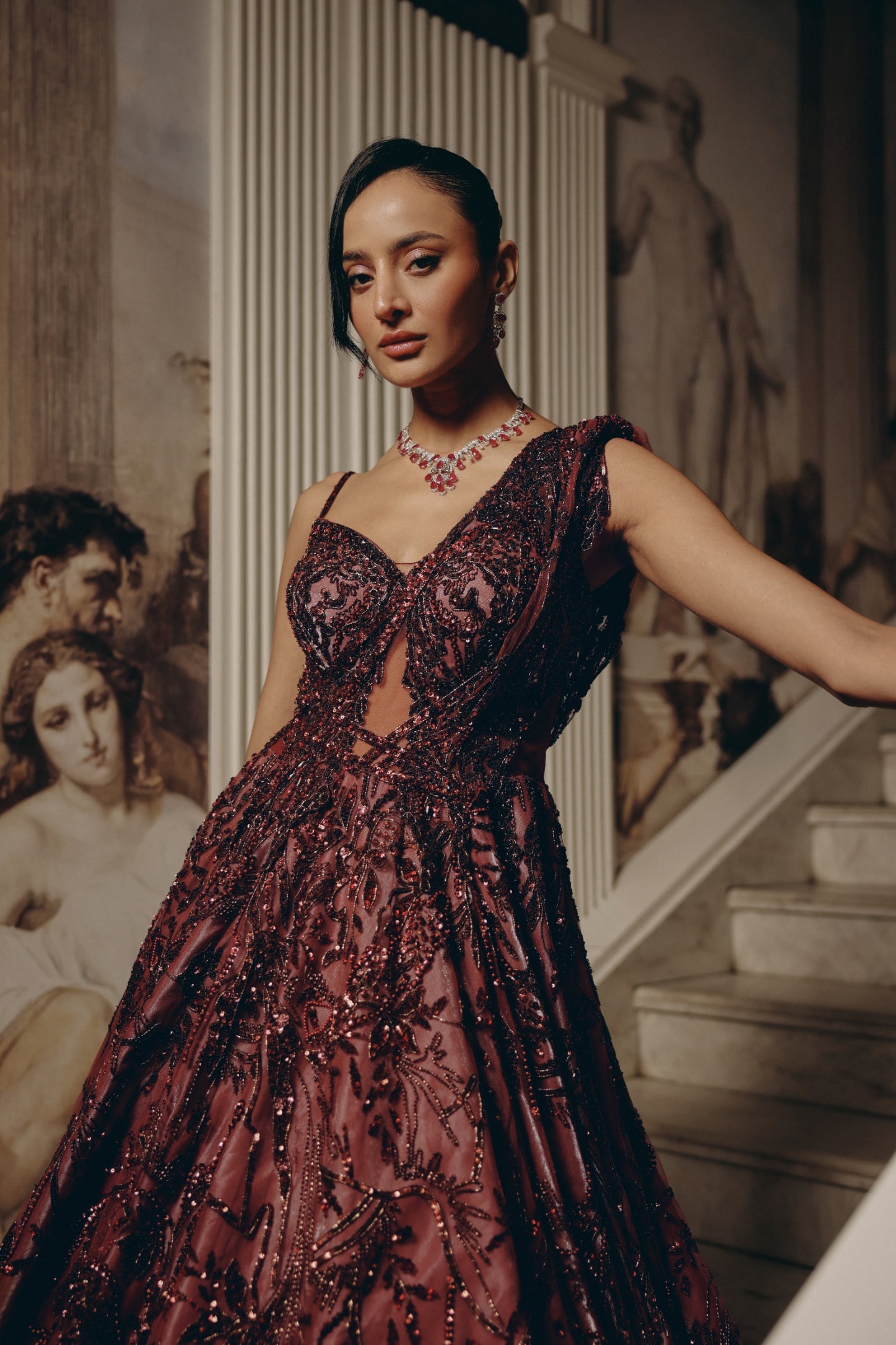 Crimson Nocturne Gown