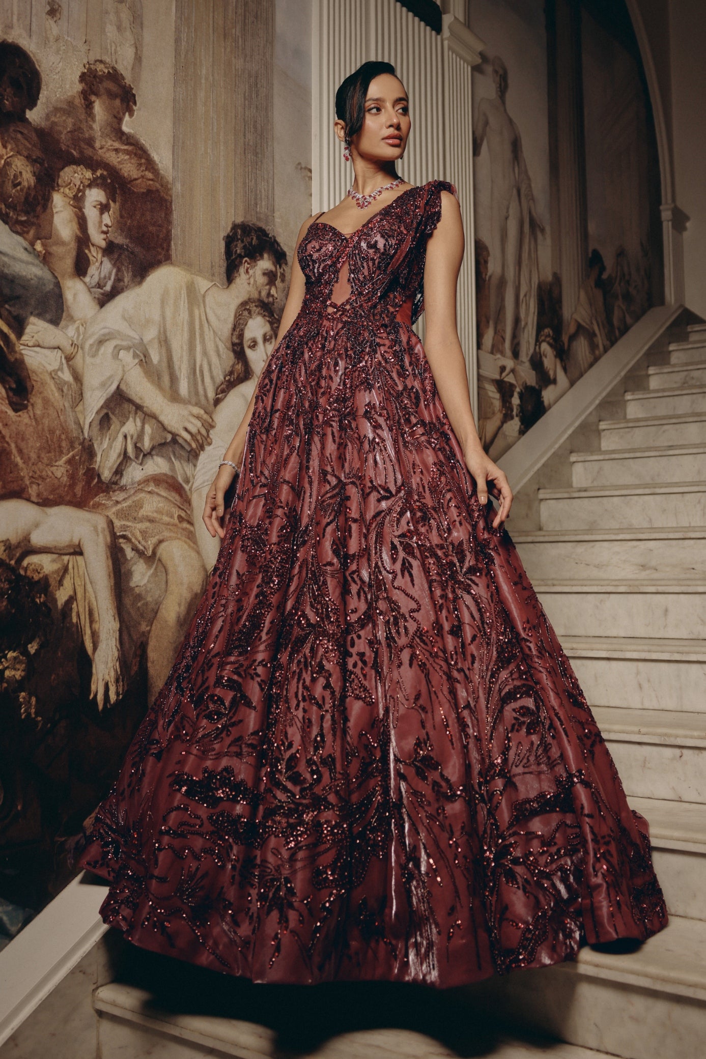 Crimson Nocturne Gown