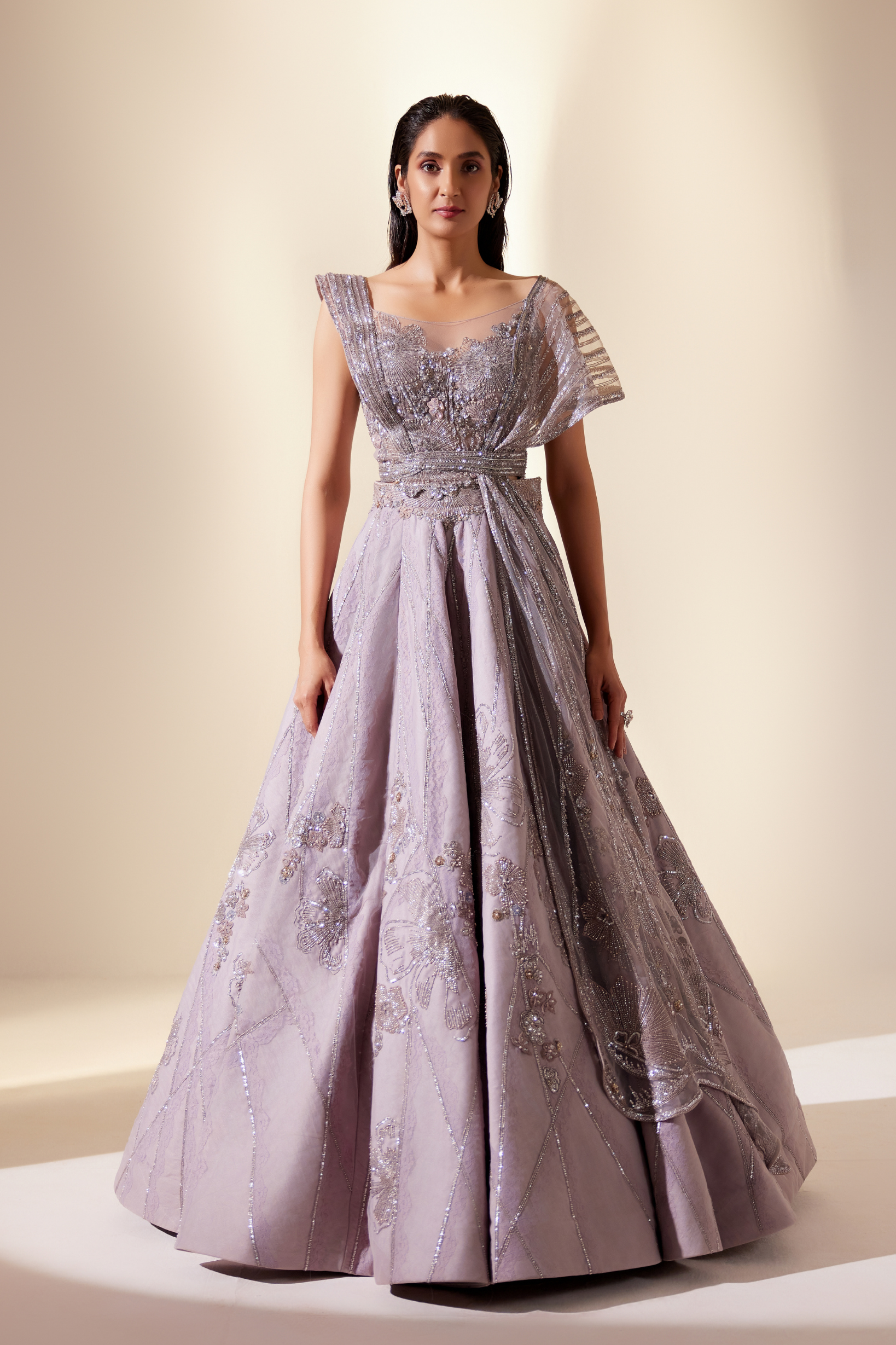 Iridescent Lilac Lehenga Set