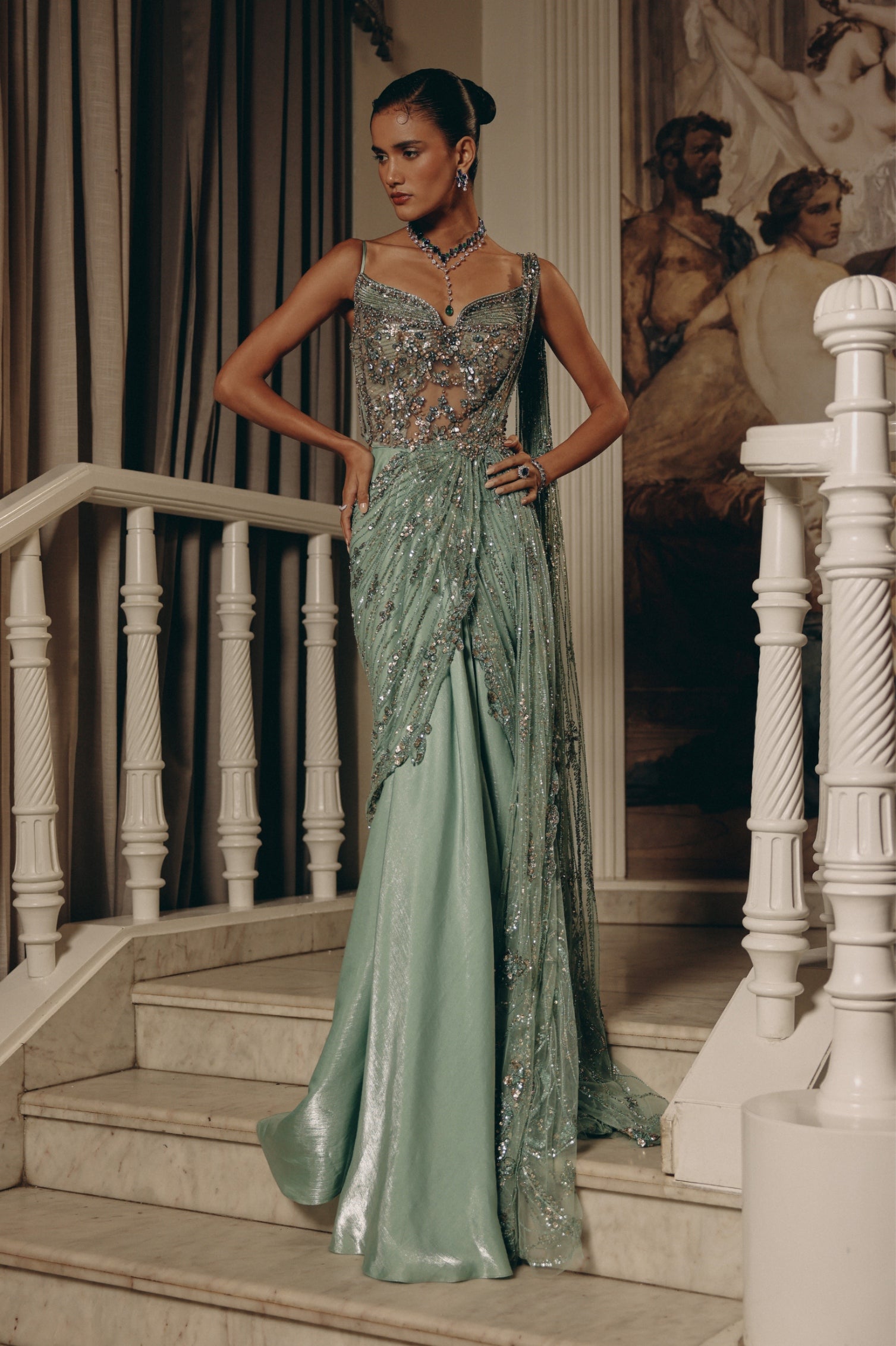Celestial Draped Elegance