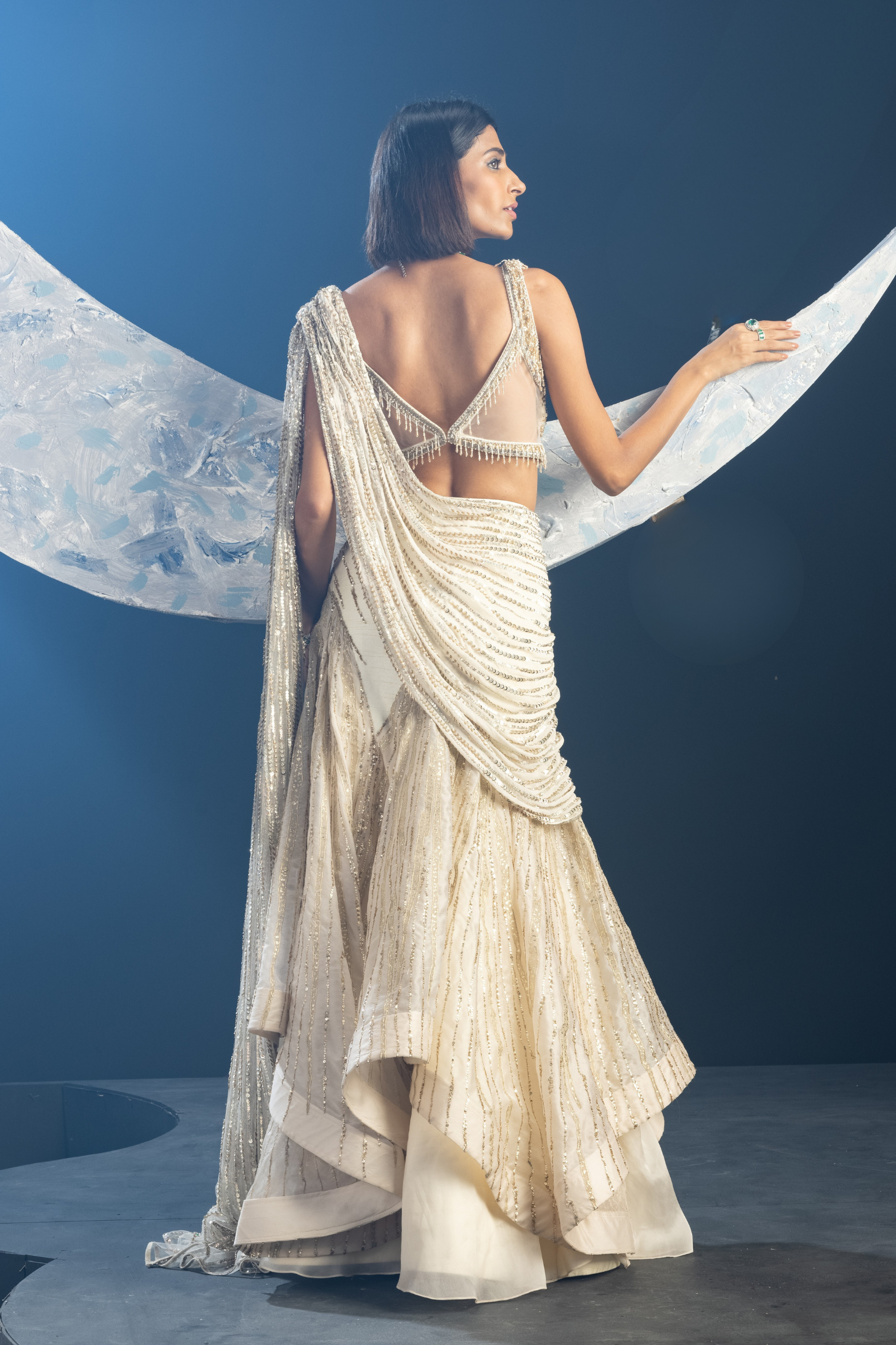 Moonlit Echo Saree