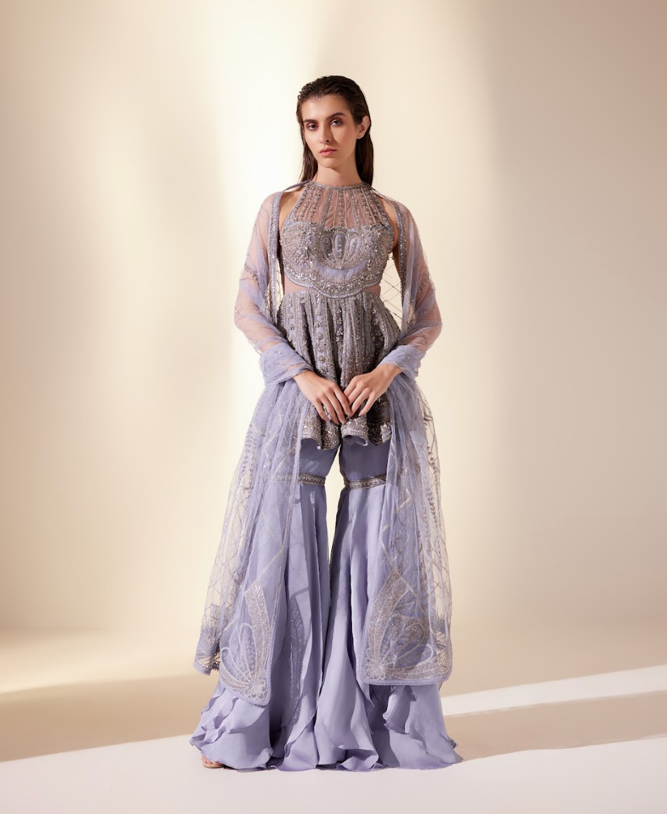 Lilac sharara set