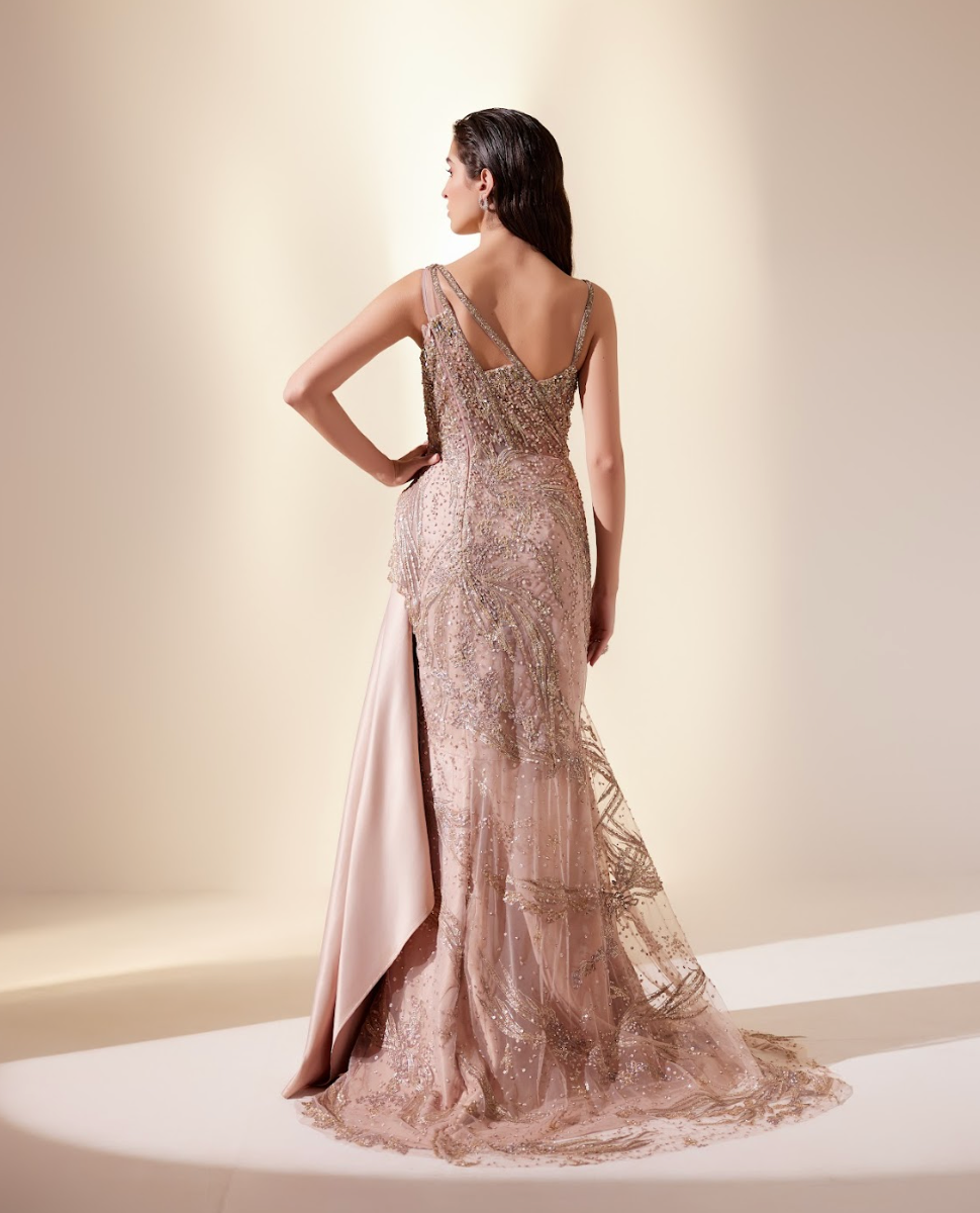 Luminescent peach gown (Lean gown)